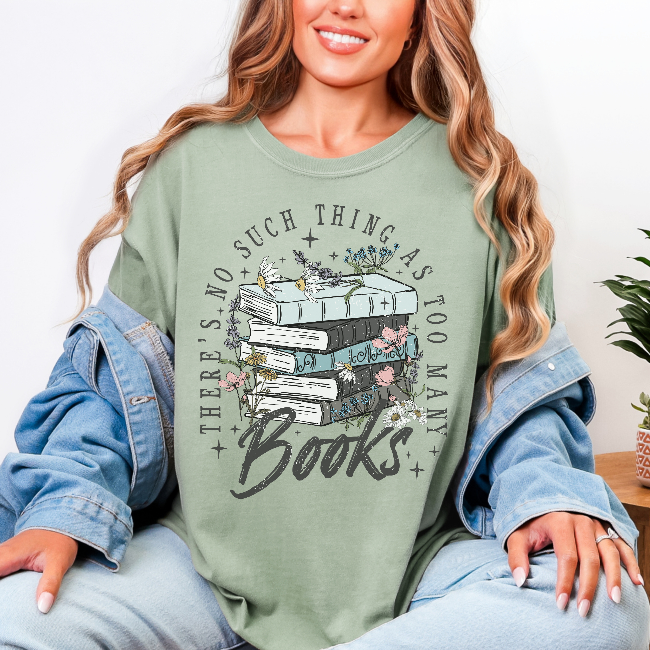 Book Lover's Comfort Colors T-Shirt | There's No Such Thing As Too Many Books product thumbnail image Book Lover's Comfort Colors T-Shirt | There's No Such Thing As Too Many Books product thumbnail image