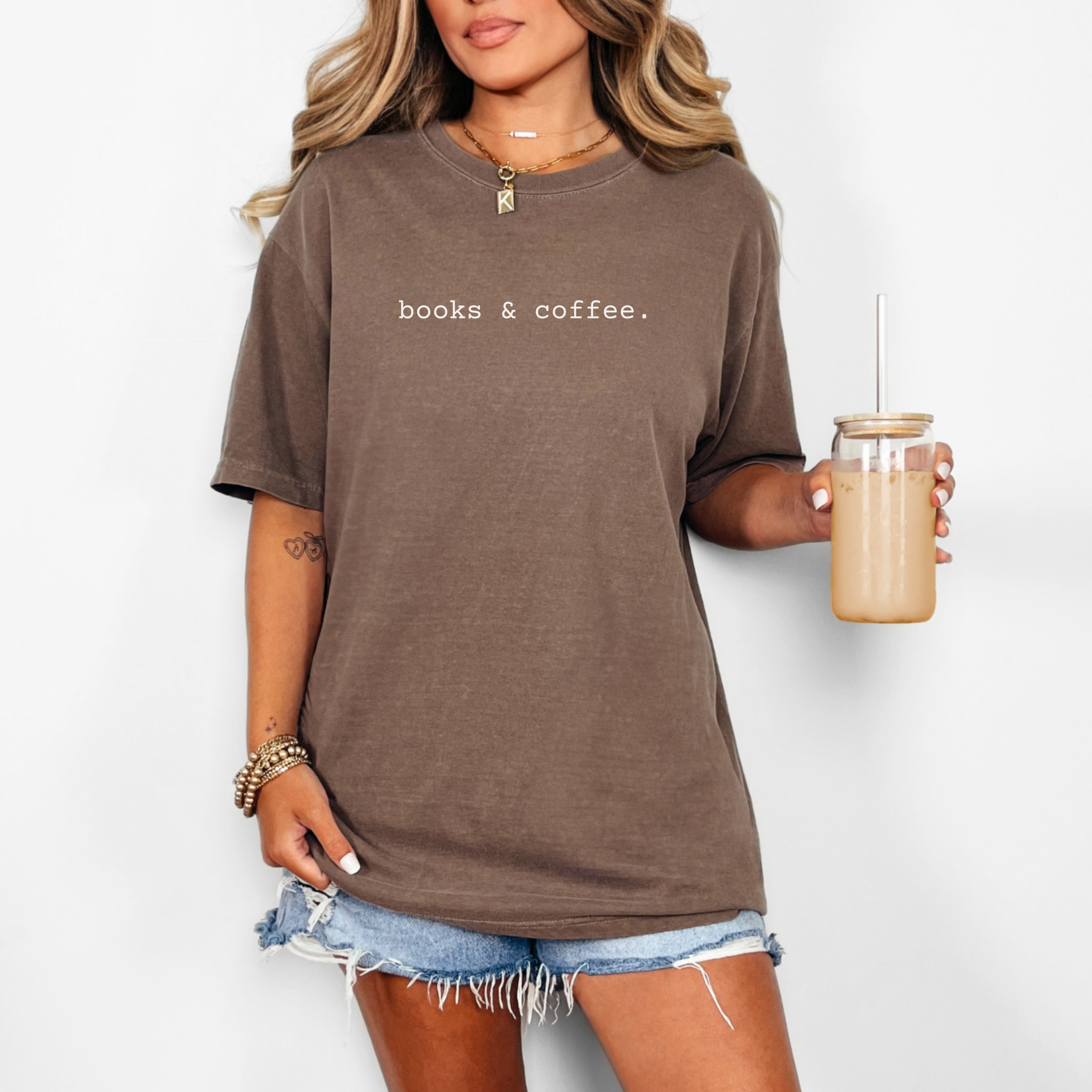 Books &amp; Coffee Unisex Comfort Colors T-Shirt | Gift for Book Lovers