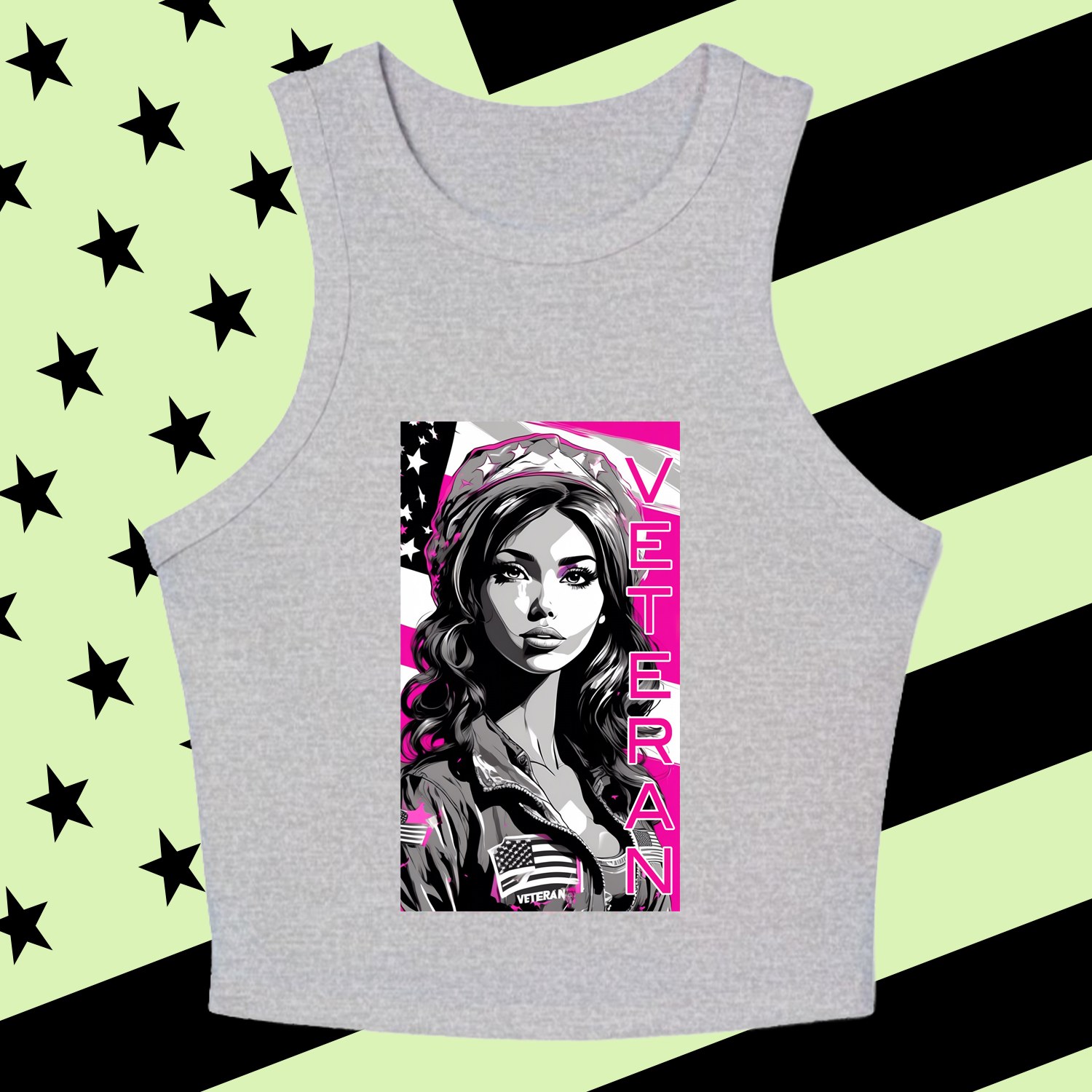 "Para-Tee" 2 - Chic Graphic Racer Tank Top
