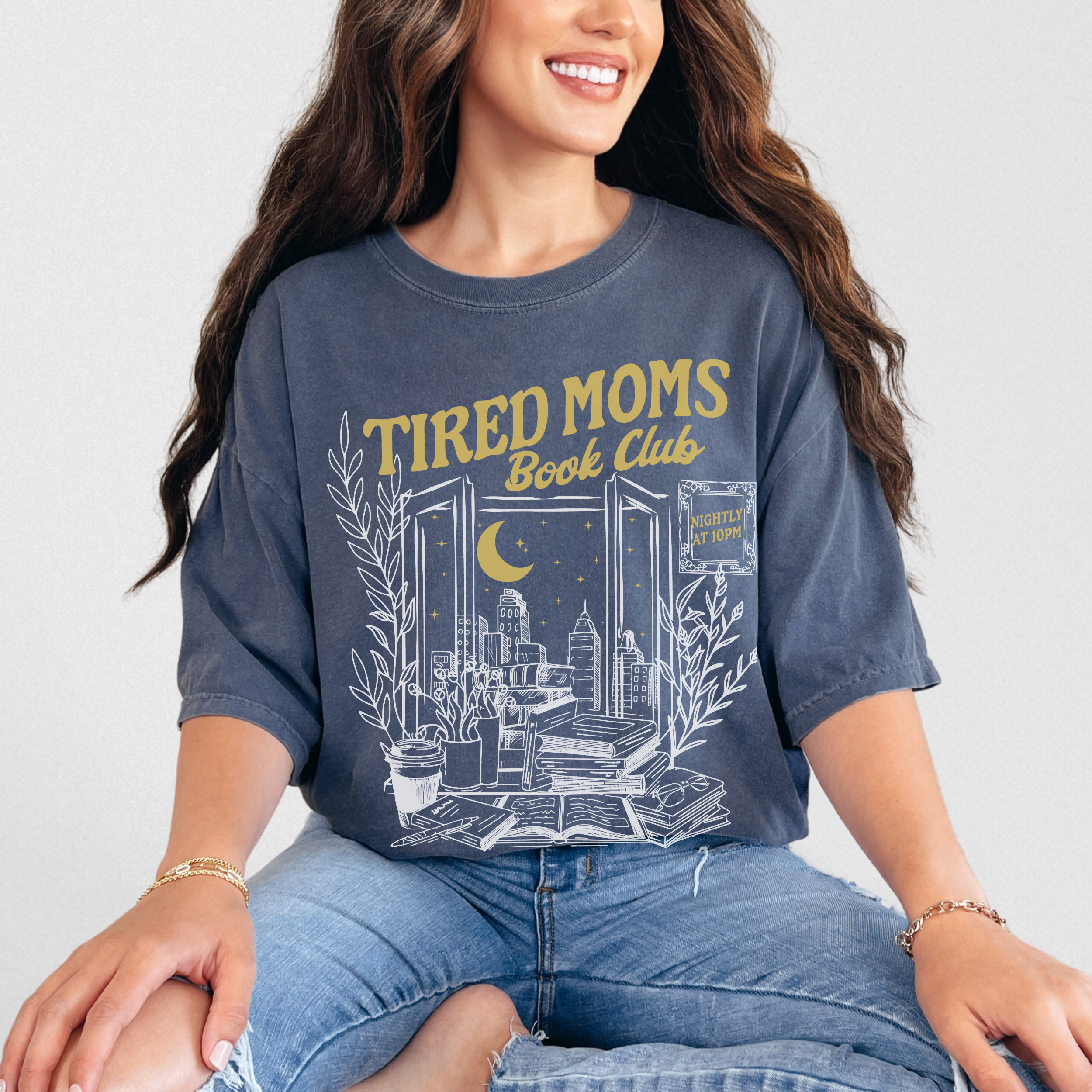 Tired Moms Book Club Comfort Colors T-Shirt