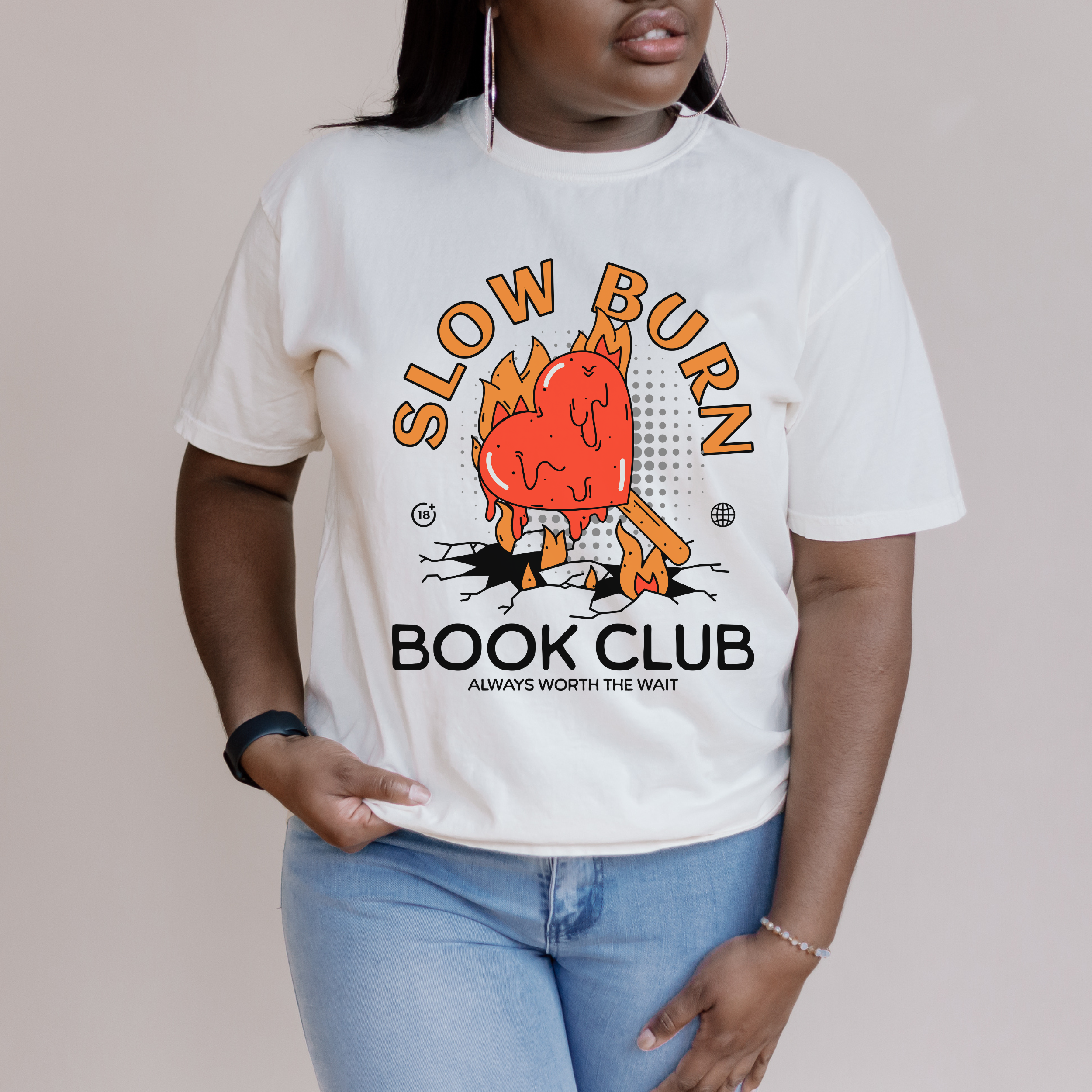 Slow Burn Book Club Comfort Colors Unisex T-Shirt | Cozy Book Lover Tee product thumbnail image Slow Burn Book Club Comfort Colors Unisex T-Shirt | Cozy Book Lover Tee product thumbnail image
