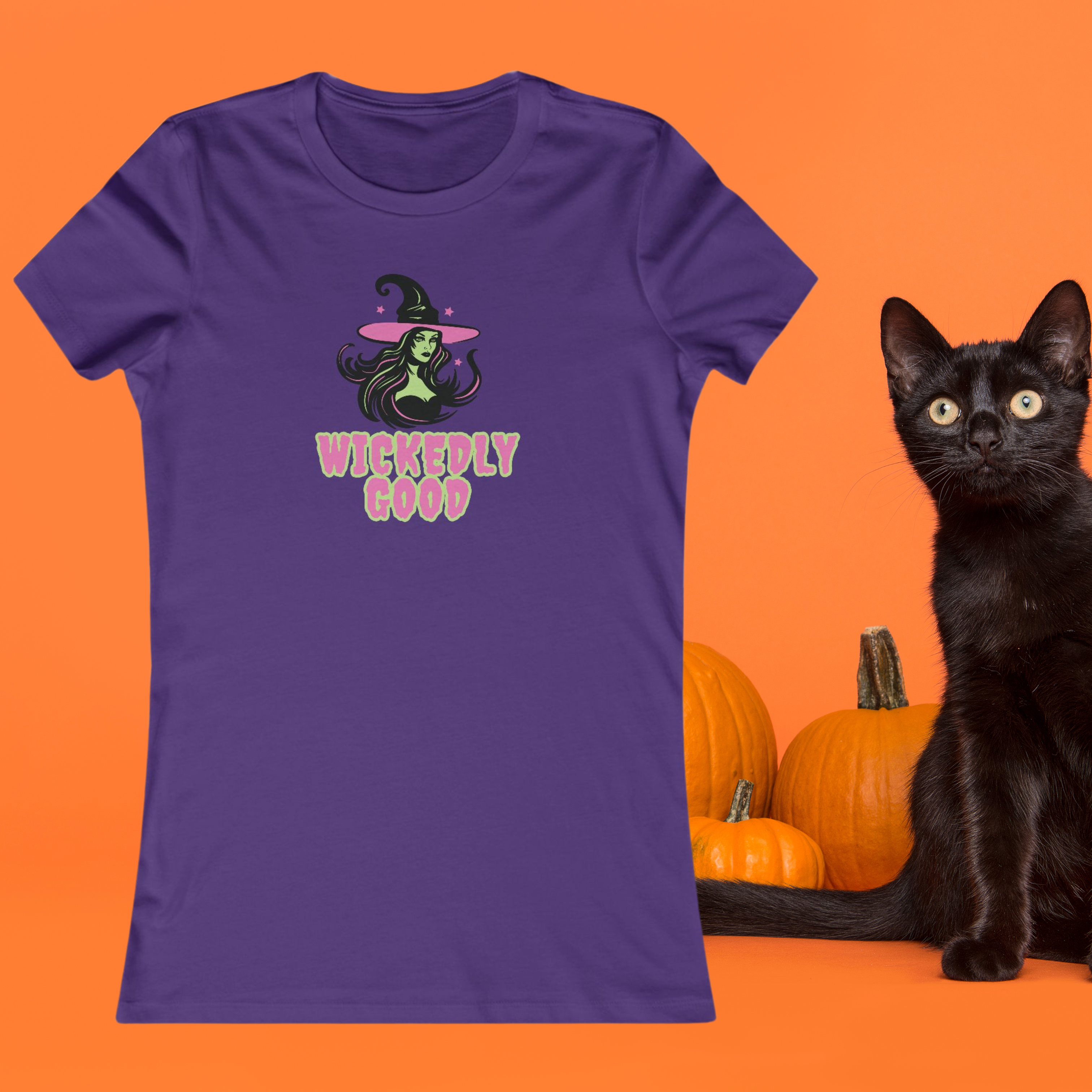 Wickedly Good Women's Halloween Tee, Witch Shirt, Casual Fall Top, Halloween Gift, Spooky Season Apparel product thumbnail image
