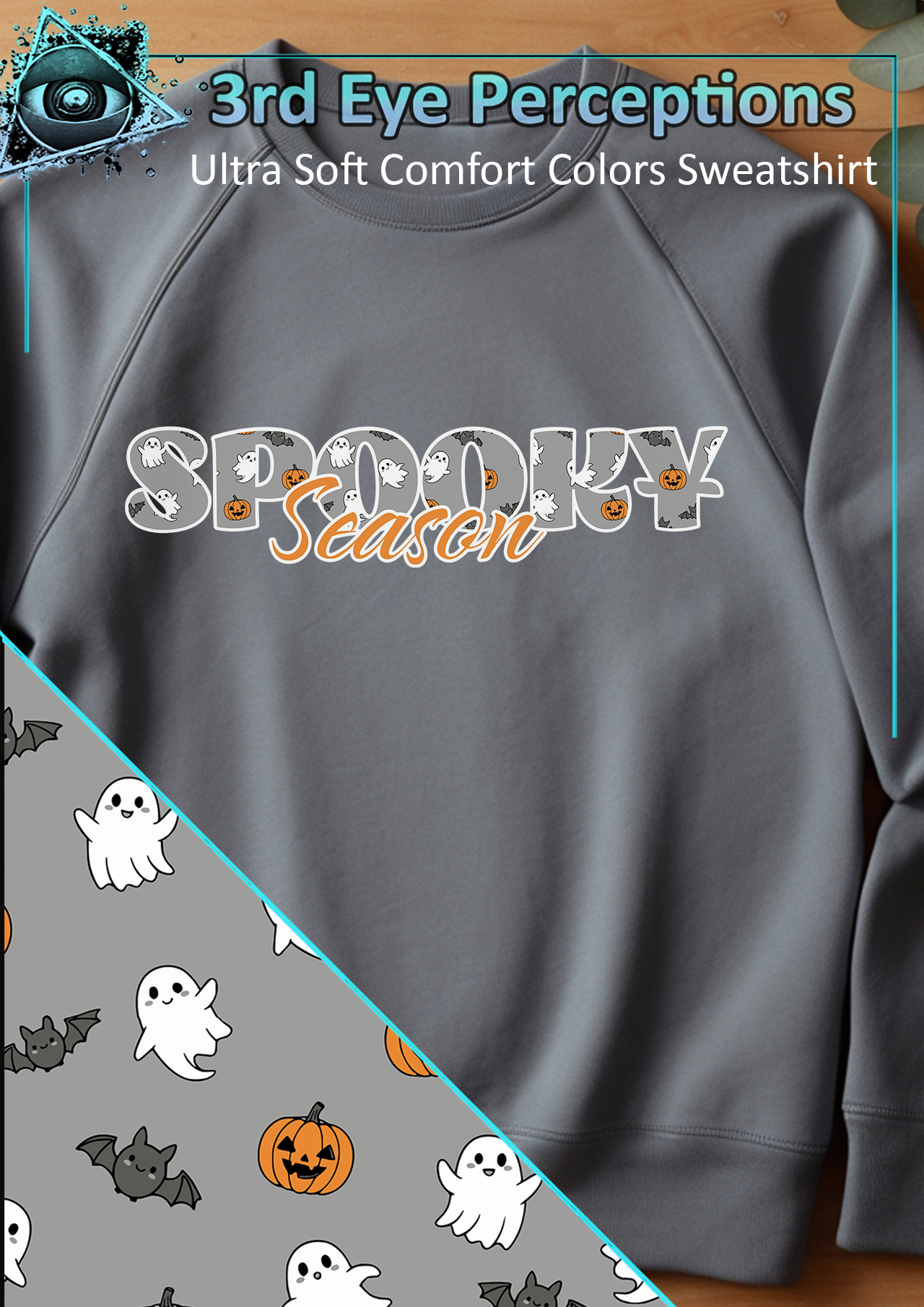 Classic Vintage Spooky Season Halloween Text // Ultrasoft Comfort Colors Sweater