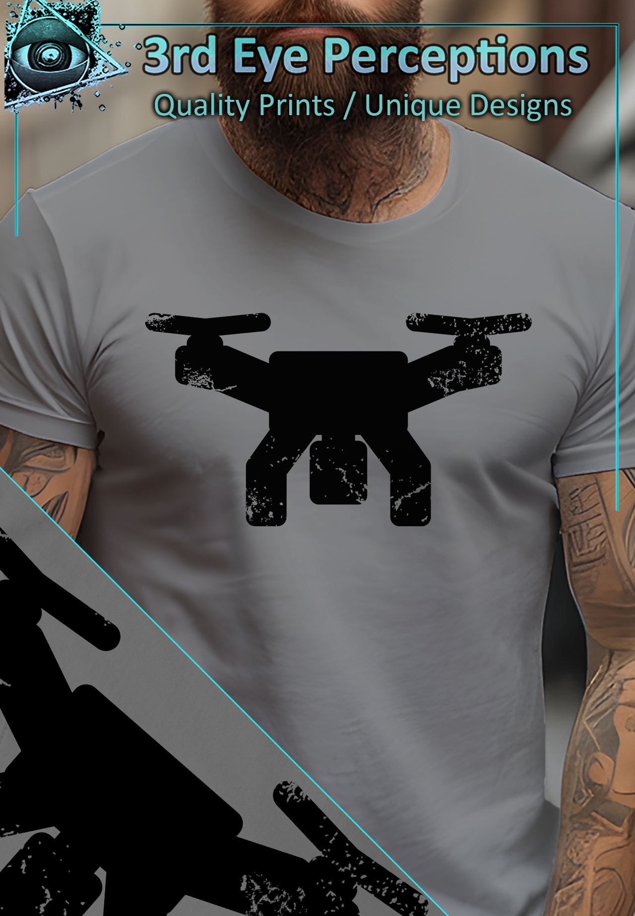Vintage UAV FPV Pilot Gift Bold Drone Lover Graphic