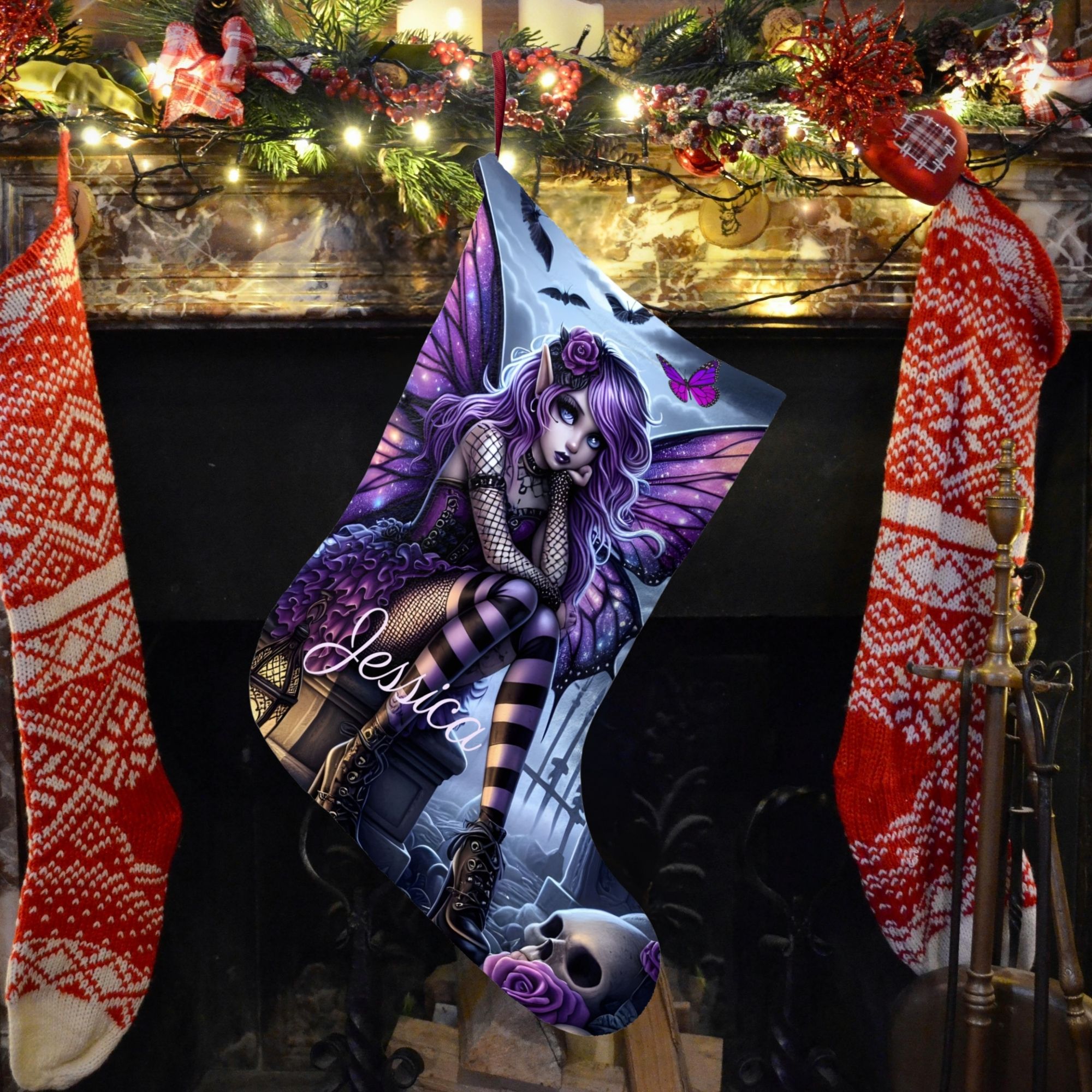Christmas Stocking Personalized Gothic Fairy product thumbnail image