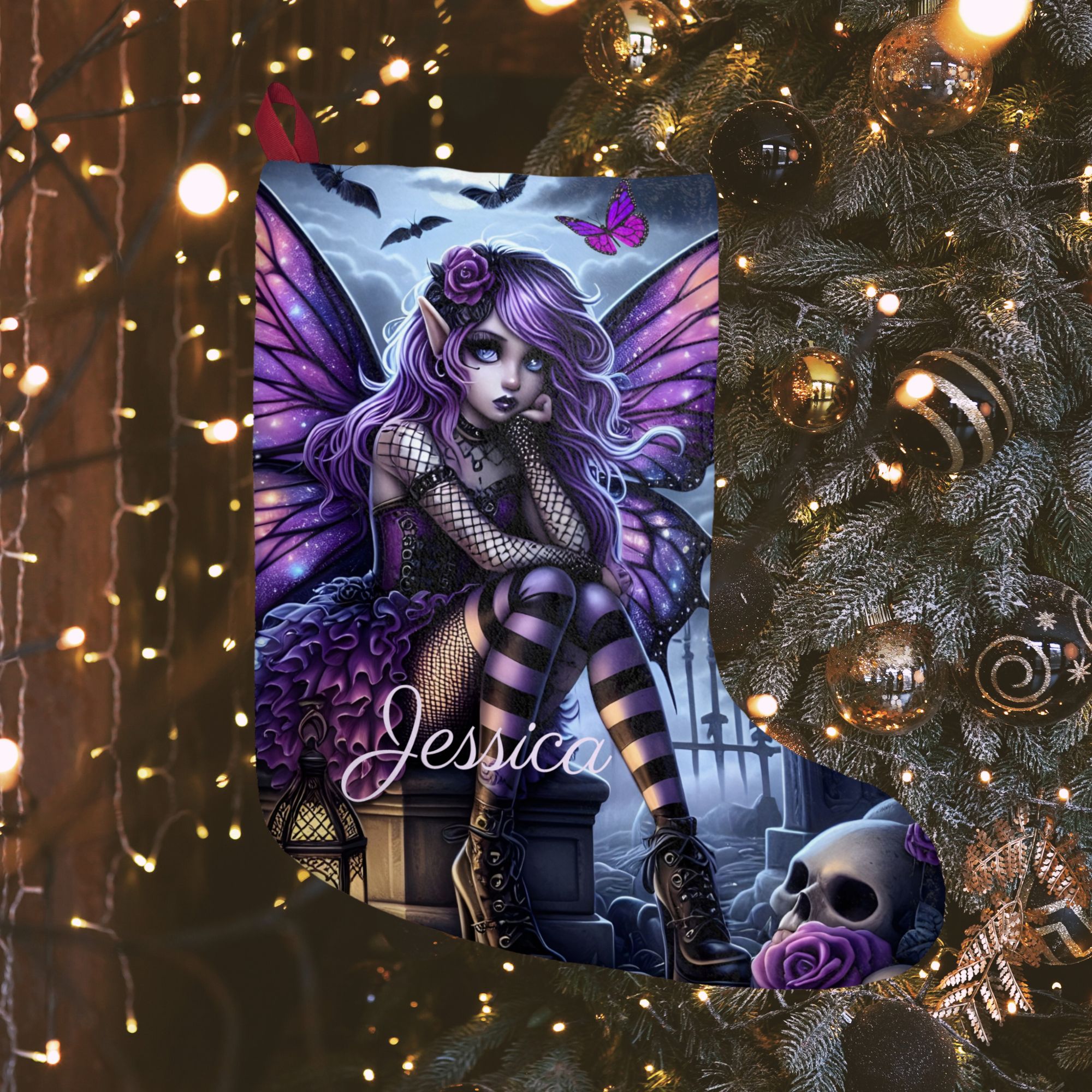Christmas Stocking Personalized Gothic Fairy