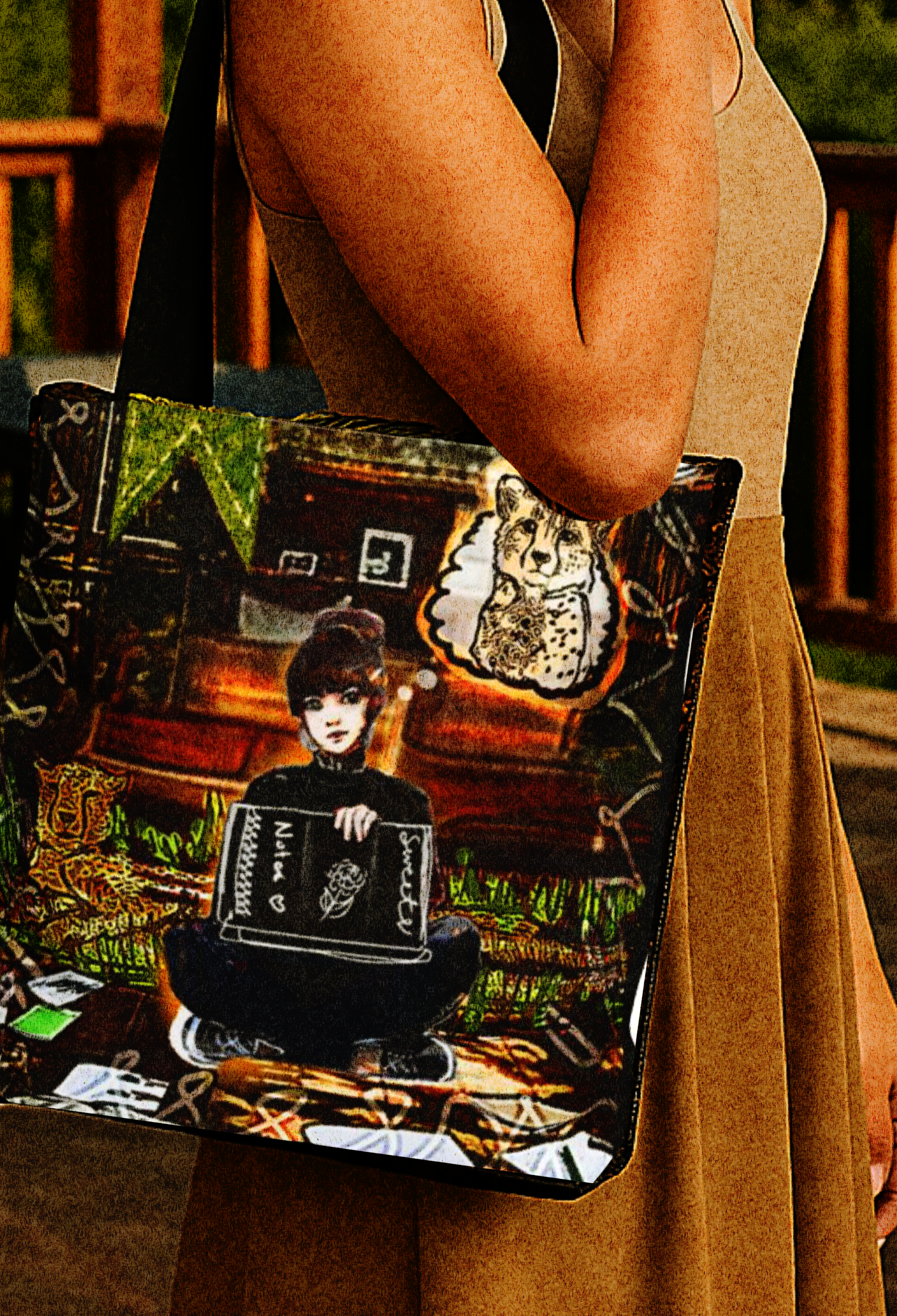 Cheetah Graphic Tote Bag | Trendy Art Tote for Shopping, Beach, Travel, Gifts, Everyday Use product thumbnail image