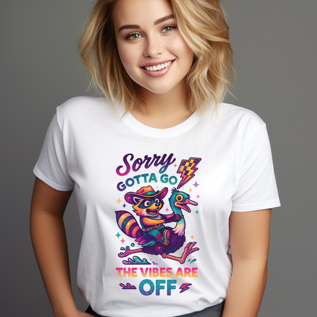 Graphic Tee - Sorry Gotta Go The Vibes Are Off - Summer Essential Casual Wear product thumbnail image