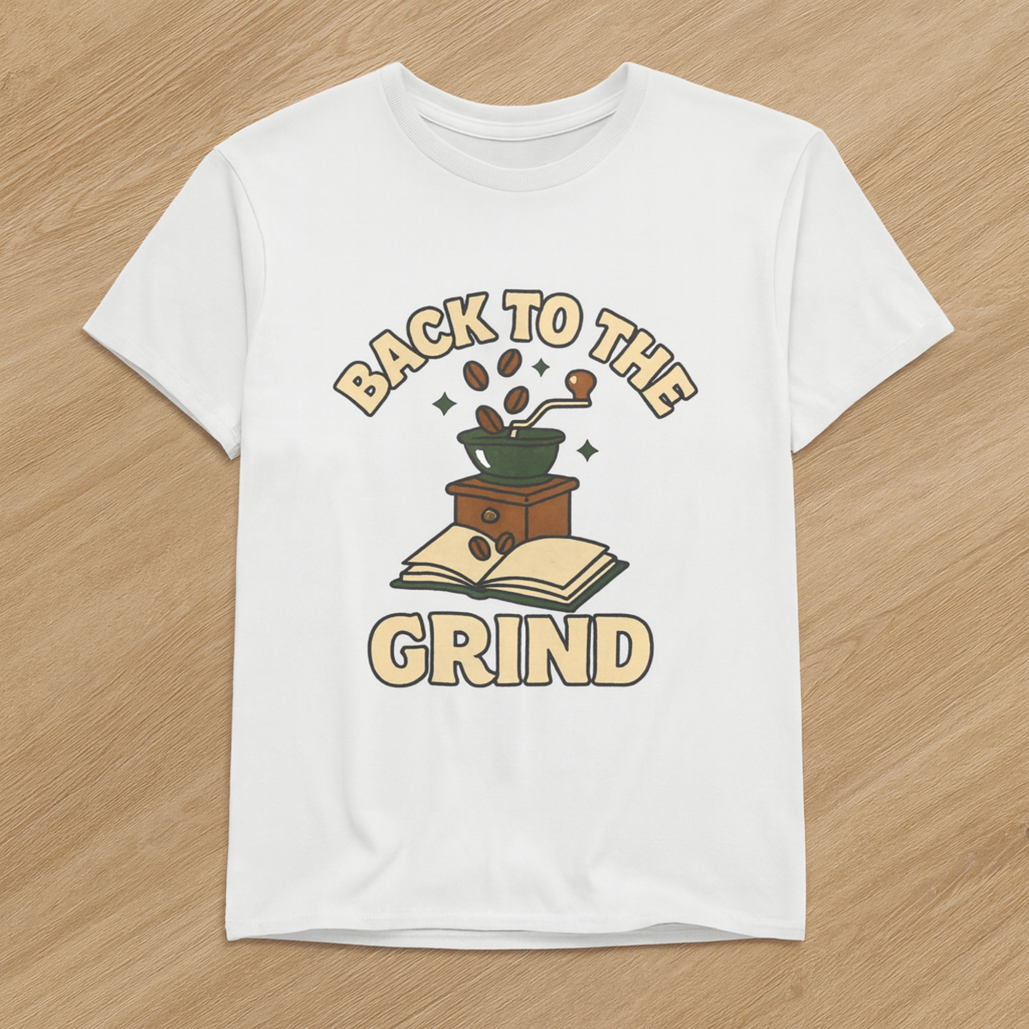 Back to the Grind Teacher T Shirt Coffee Grinder And Books Back to School Tee for Educators Students And Coffee Lovers Retro College Classroom Shirt product thumbnail image