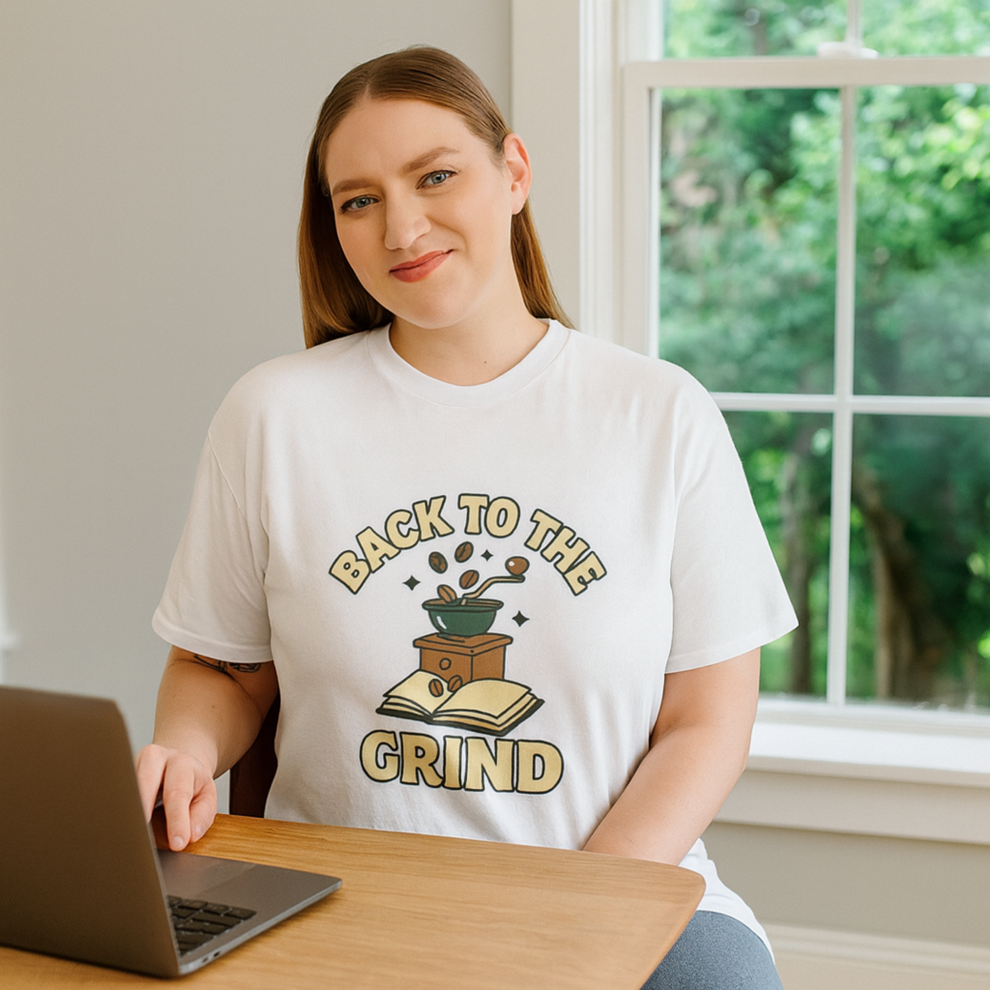 Back to the Grind Teacher T Shirt Coffee Grinder And Books Back to School Tee for Educators Students And Coffee Lovers Retro College Classroom Shirt product thumbnail image