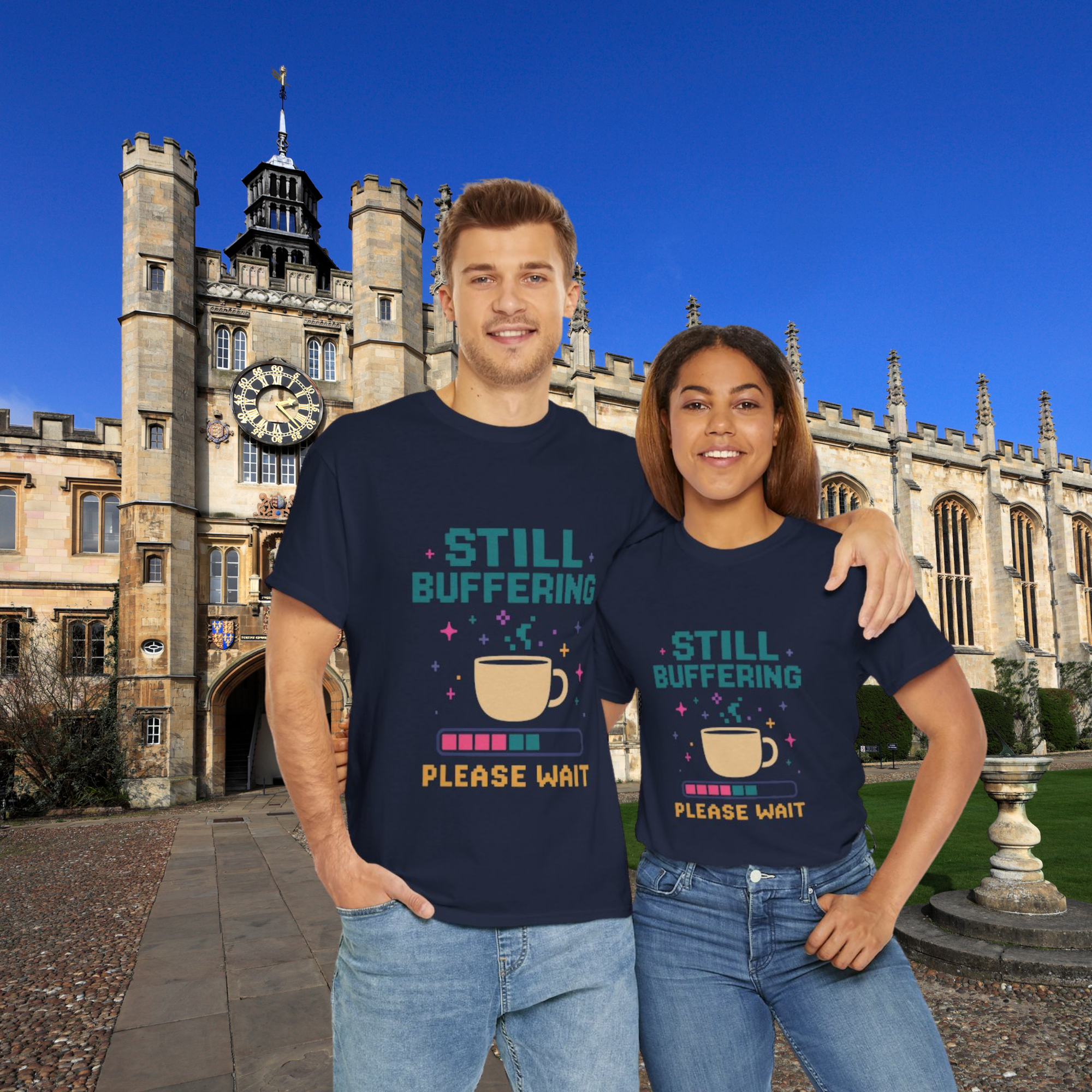 Cute Tech Humor Tee | Still Buffering Please Wait | Gift for Tech Lovers Geeky T Shirt Casual Wear Funny Shirt Innovation Gift product thumbnail image