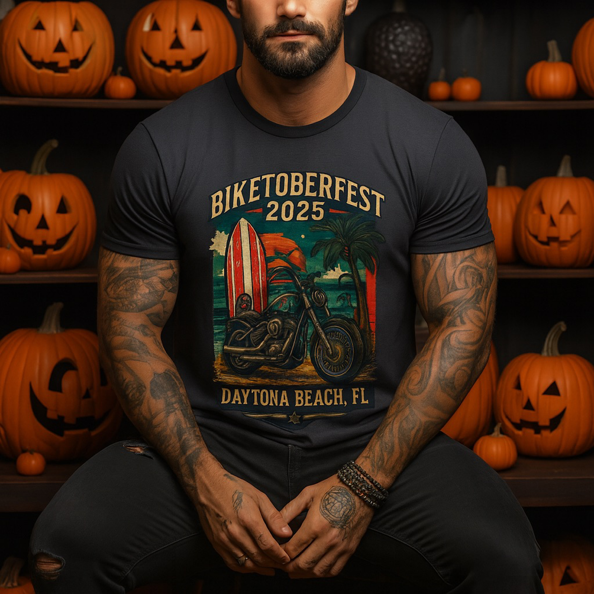 Biketoberfest 2025 T-Shirt Daytona Beach FL Motorcycle Rally Event Graphic Tee product thumbnail image