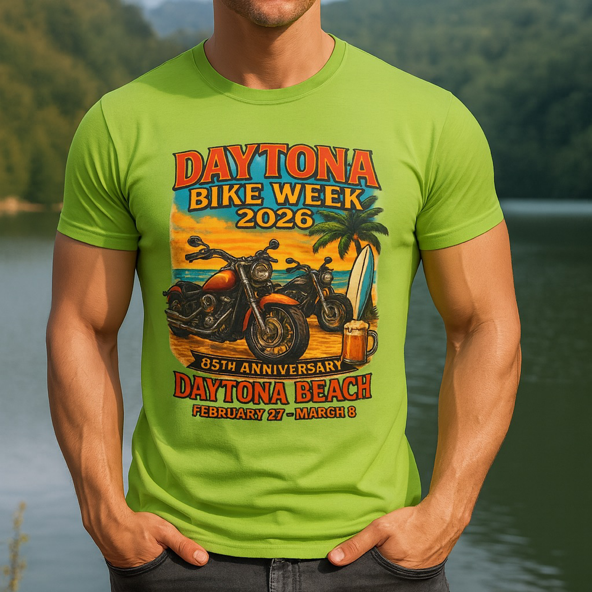 Daytona Bike Week 2026 85th Anniversary T-Shirt – Motorcycle Rally Event Tee
