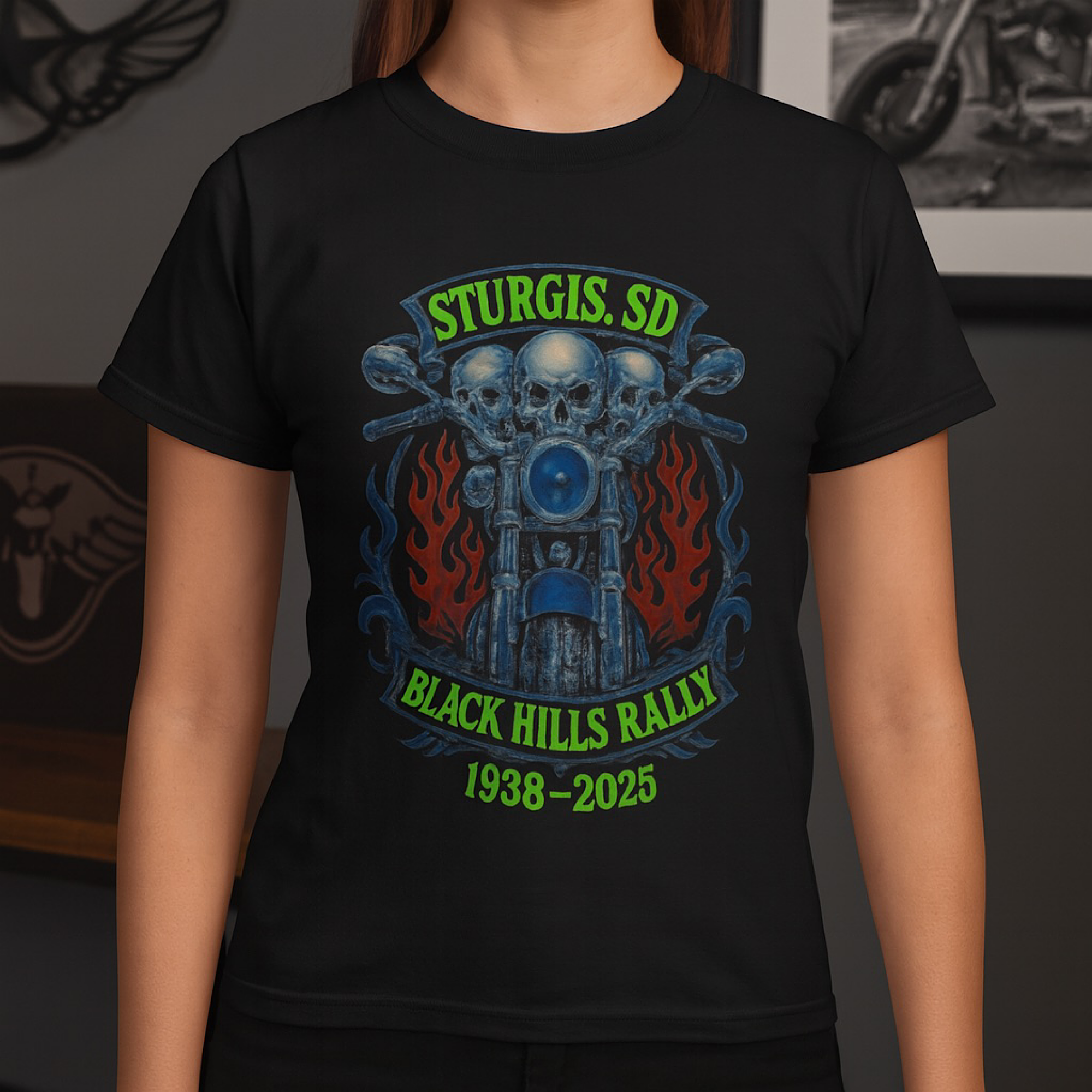 Womens Sturgis SD Black Hills Rally 2025 T-Shirt Harley Motorcycle Event Womens Sturgis SD Black Hills Rally 2025 T-Shirt Harley Motorcycle Event
