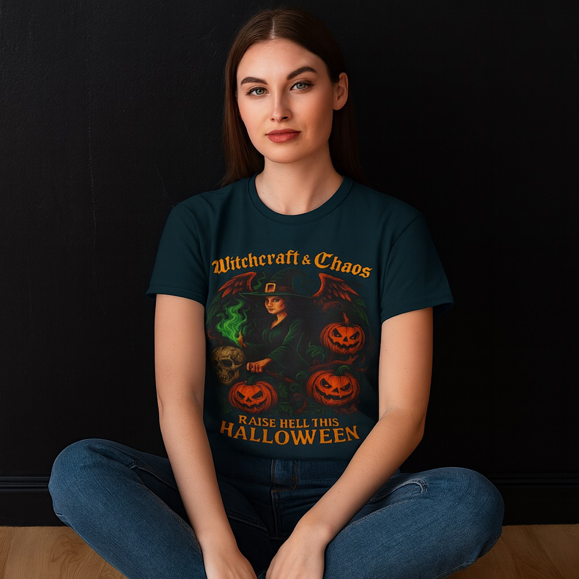 Witch Halloween Shirt for Women Spooky Fall Witchcraft Tee Pumpkin Top Aesthetic product thumbnail image