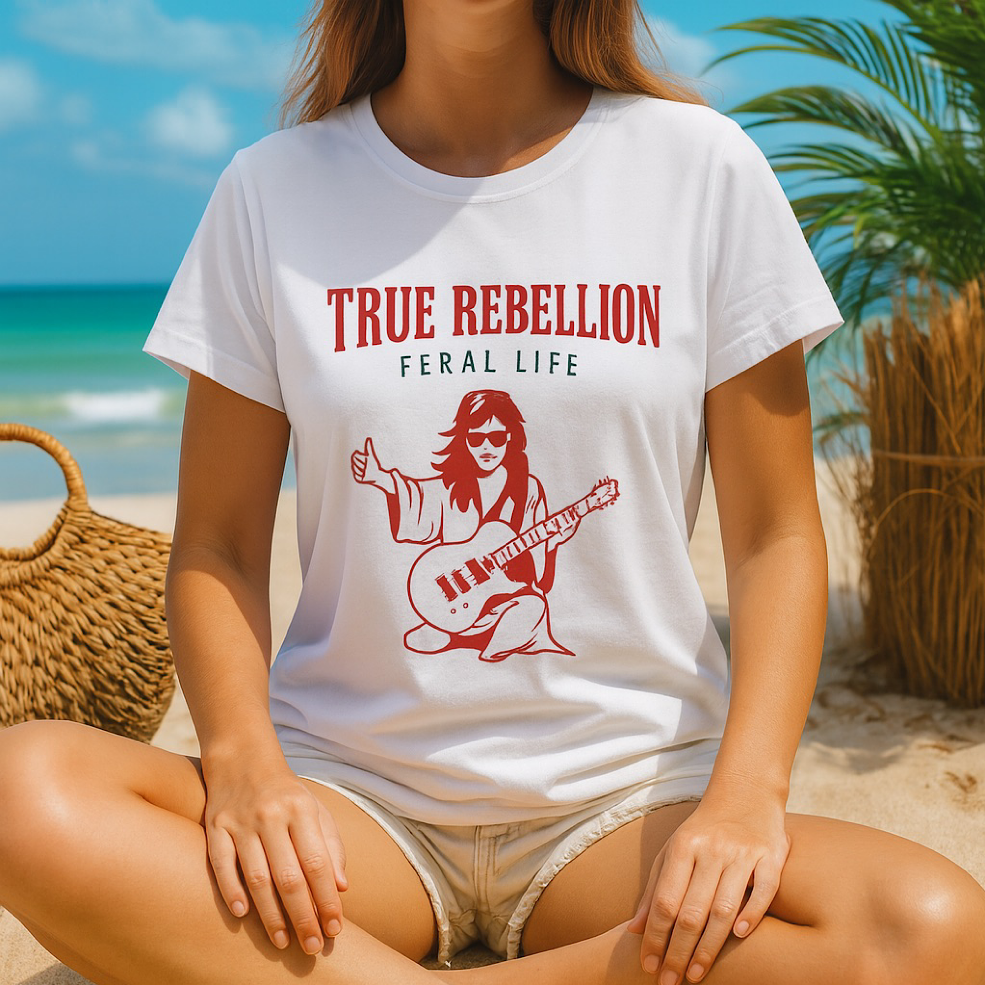 True Religion True Rebellion Feral Life Women’s Graphic Tee |  Guitar Buddha