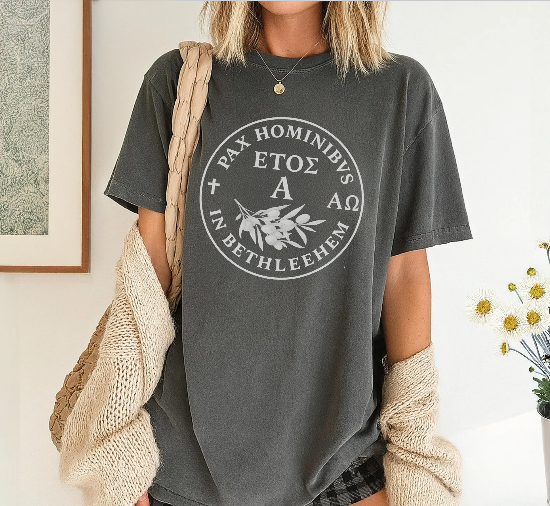 Alpha Omega Comfort Colors T-Shirt Olive Branch Christian Graphic Tee Retro Faith Bible Verse Shirt, Minimalist Religious Gift for Believers product thumbnail image Alpha Omega Comfort Colors T-Shirt Olive Branch Christian Graphic Tee Retro Faith Bible Verse Shirt, Minimalist Religious Gift for Believers product thumbnail image