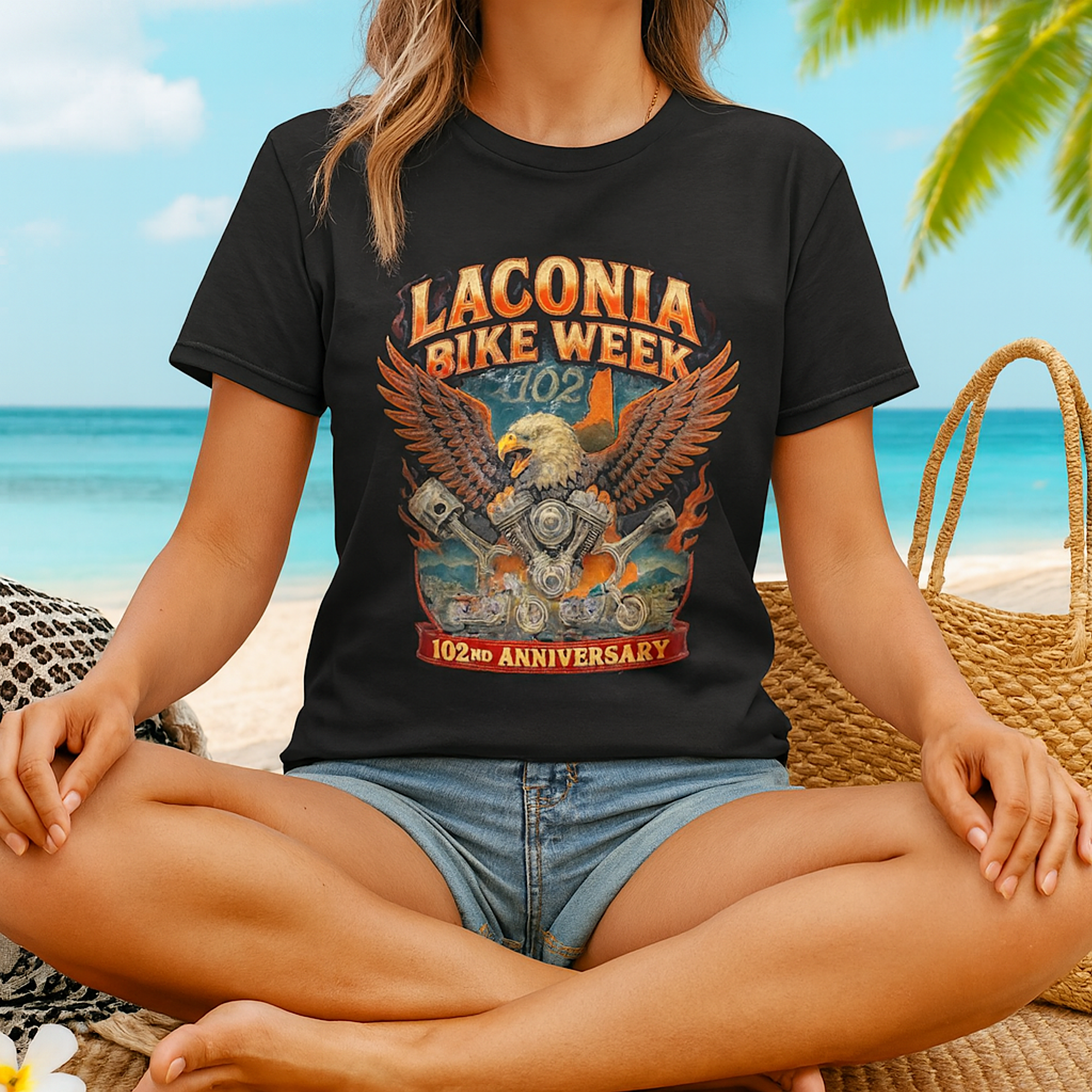 Women’s Laconia NH Bike Week 2025 Shirt 102nd Anniversary HD Harley Indian product thumbnail image