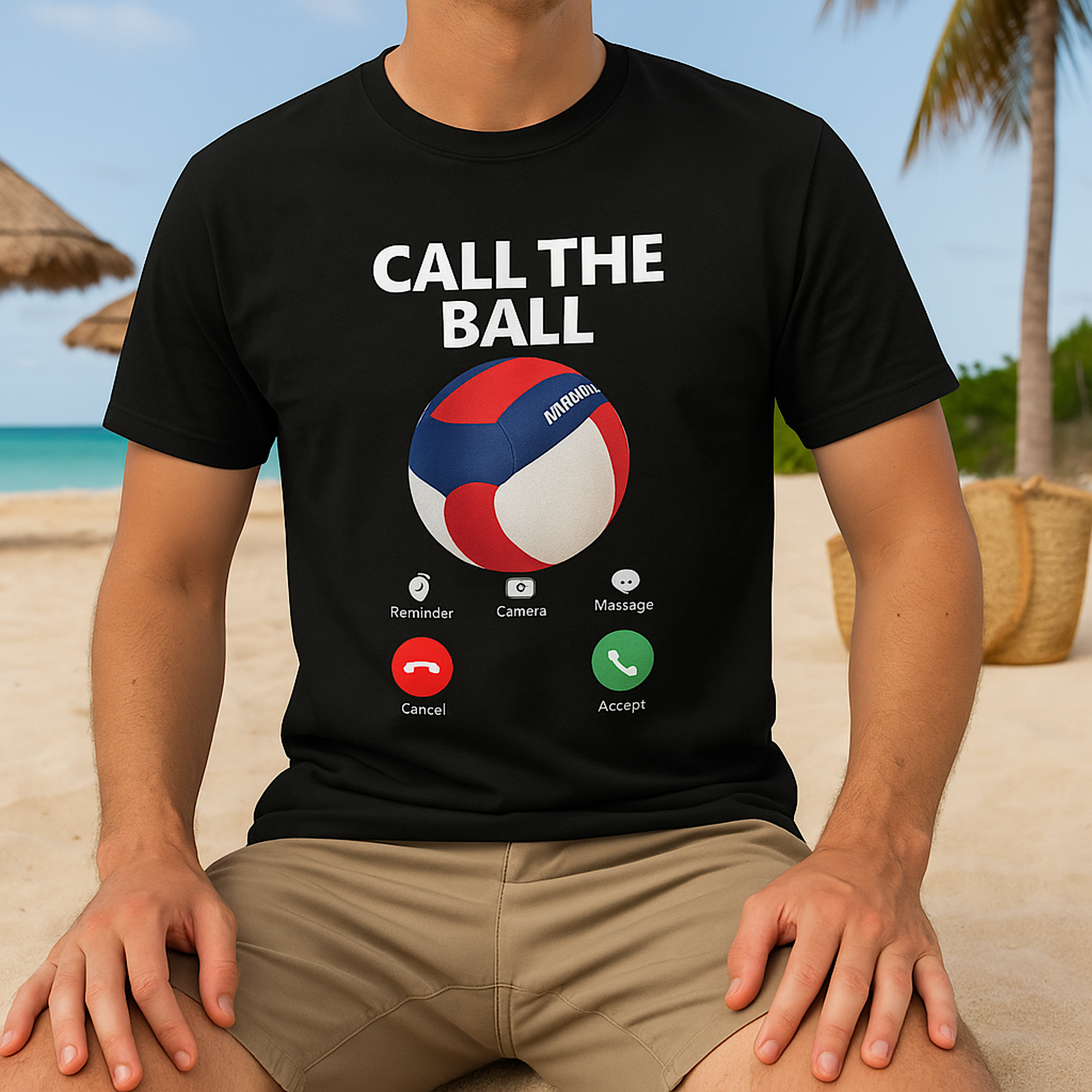Mikasa Volleyball Call the Ball Volleyball T-Shirt Funny Gym Court Player Tee