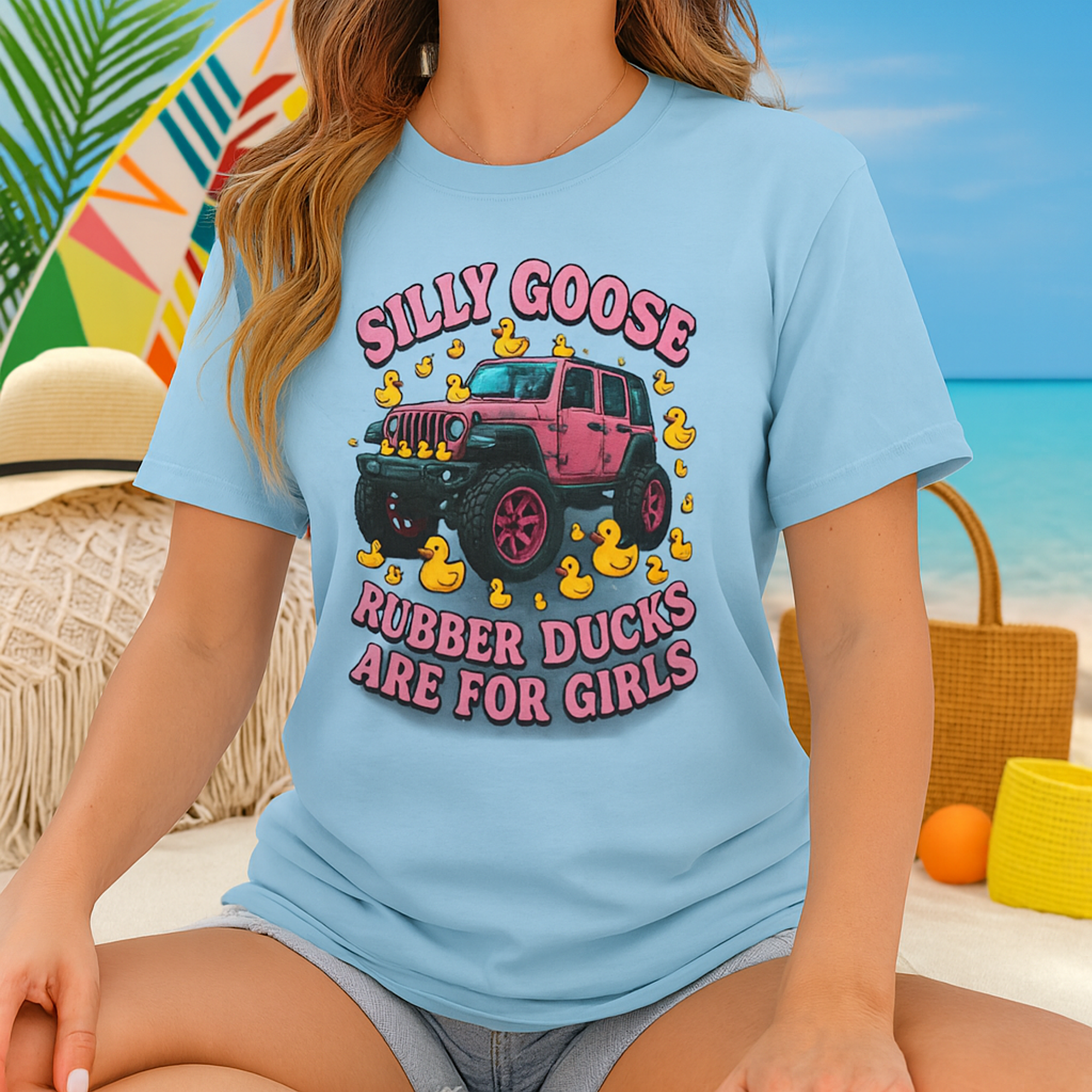 Silly Goose Jeep Shirt Rubber Ducks Are for Girls Tee   Ducking Shirt for Women Pink Jeep T-Shirt Cute Duck Lover Gift Off-Road Humor 4x4 product thumbnail image