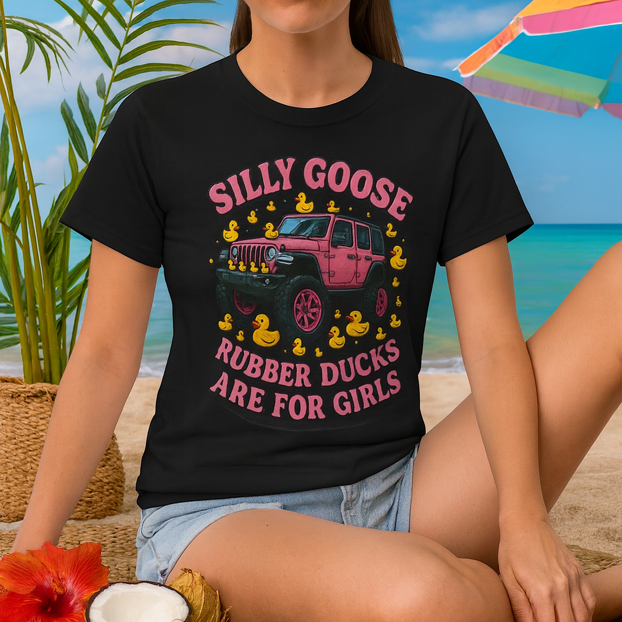 Silly Goose Jeep Shirt Rubber Ducks Are for Girls Tee   Ducking Shirt for Women Pink Jeep T-Shirt Cute Duck Lover Gift Off-Road Humor 4x4
