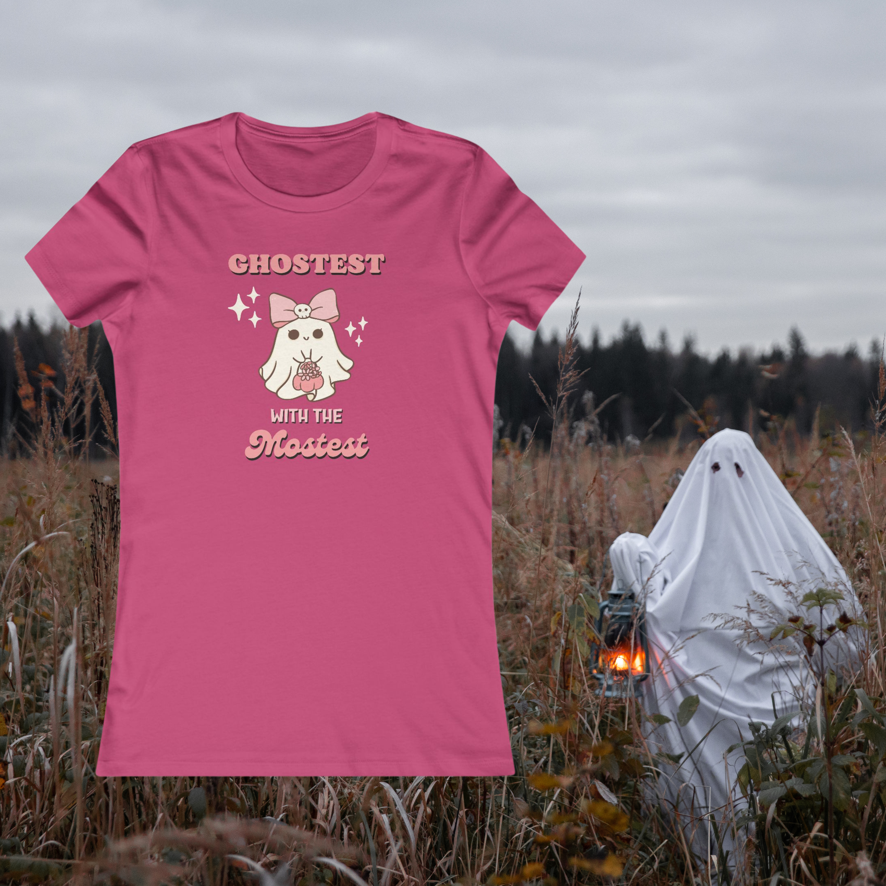 Ghostest with the Mostest T-Shirt, Halloween Tee, Party Hostess Shirt, Women's Graphic Tee, Fun Casual Shirt,Halloween Graphic Tee product thumbnail image