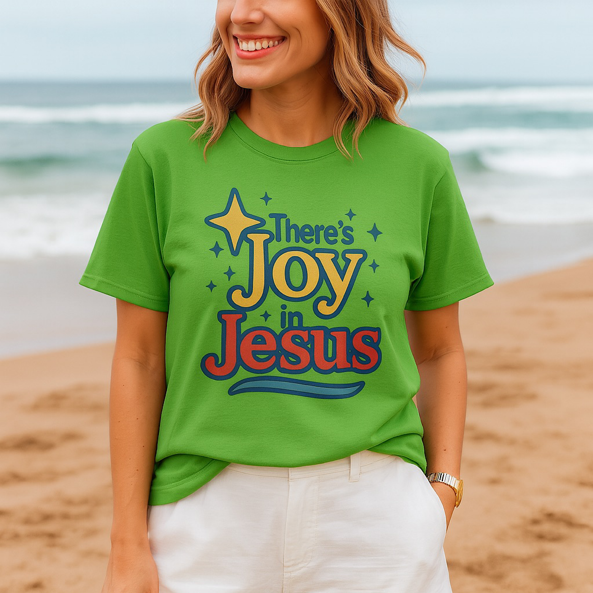 There’s Joy in Jesus T-Shirt – Christian Faith Graphic Tee | Uplifting Religious Shirt