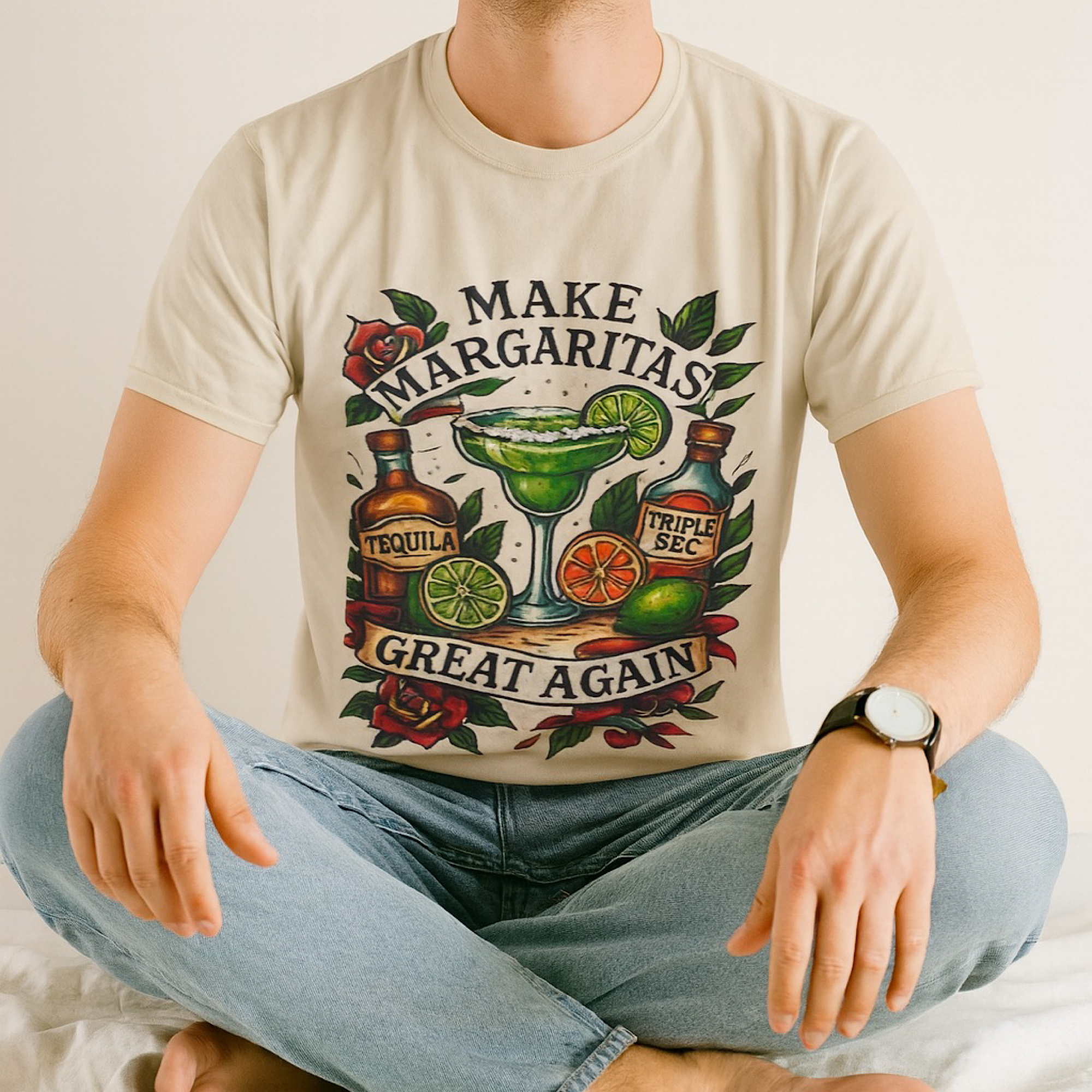 Make Margaritas Great Again Shirt Funny Tequila Lime Party Beach Drinking Tee