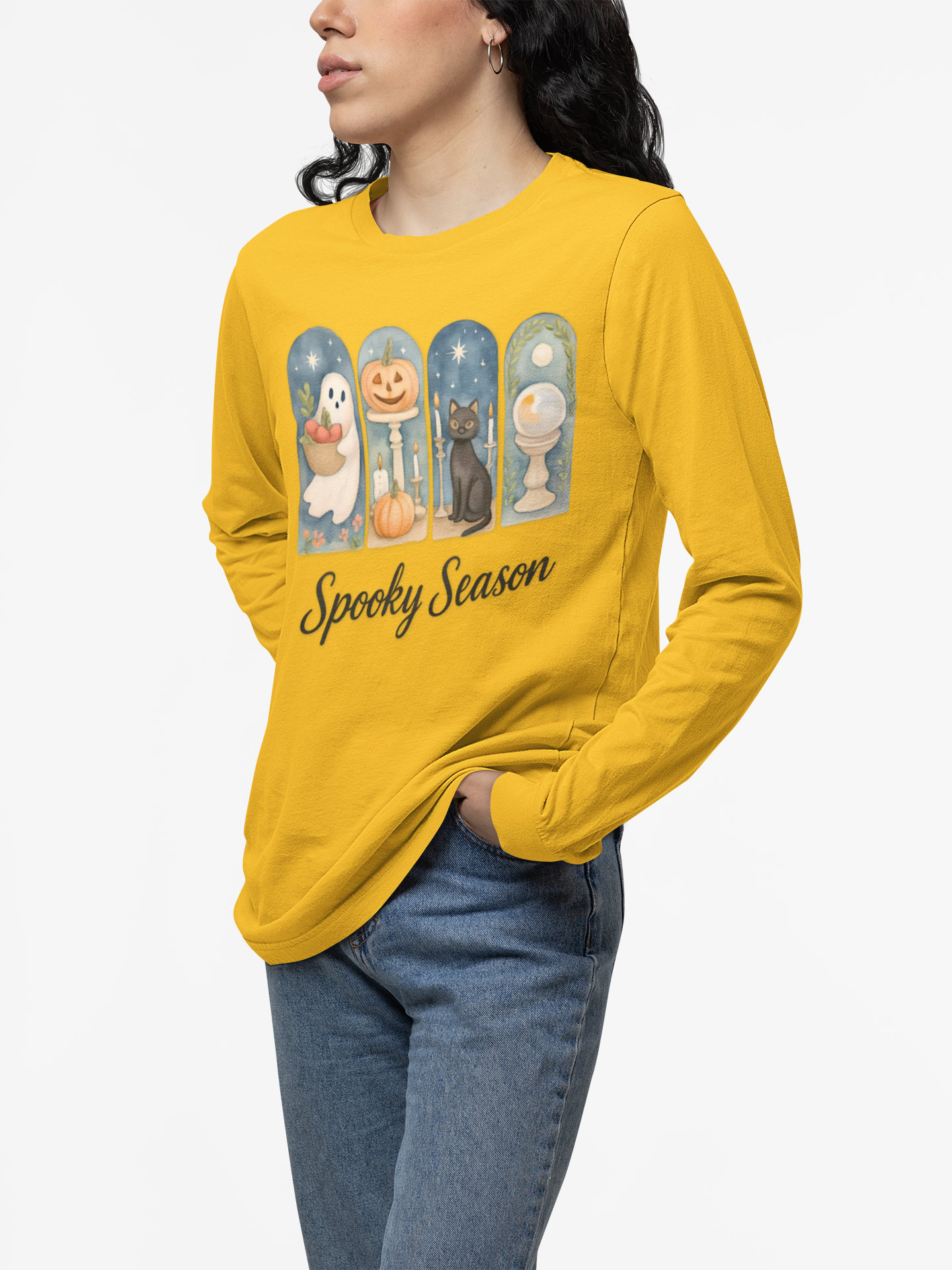 Spooky Season Long Sleeve Tee, Halloween Shirt, Unisex Cotton Tee, Fall Apparel, Cozy Halloween Fashion product thumbnail image Spooky Season Long Sleeve Tee, Halloween Shirt, Unisex Cotton Tee, Fall Apparel, Cozy Halloween Fashion product thumbnail image