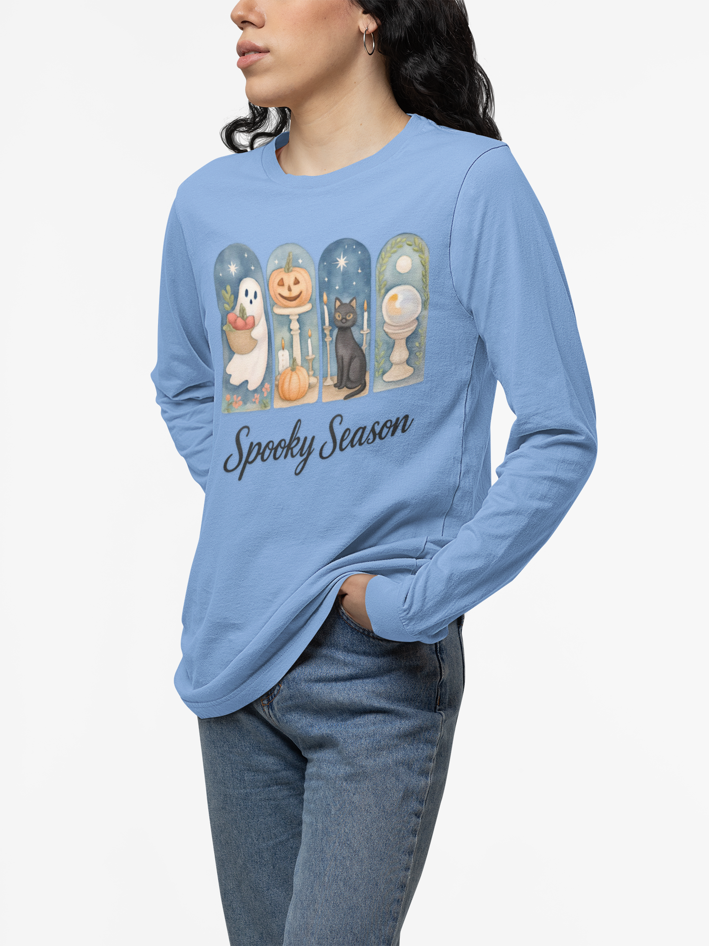 Spooky Season Long Sleeve Tee, Halloween Shirt, Unisex Cotton Tee, Fall Apparel, Cozy Halloween Fashion product thumbnail image Spooky Season Long Sleeve Tee, Halloween Shirt, Unisex Cotton Tee, Fall Apparel, Cozy Halloween Fashion product thumbnail image