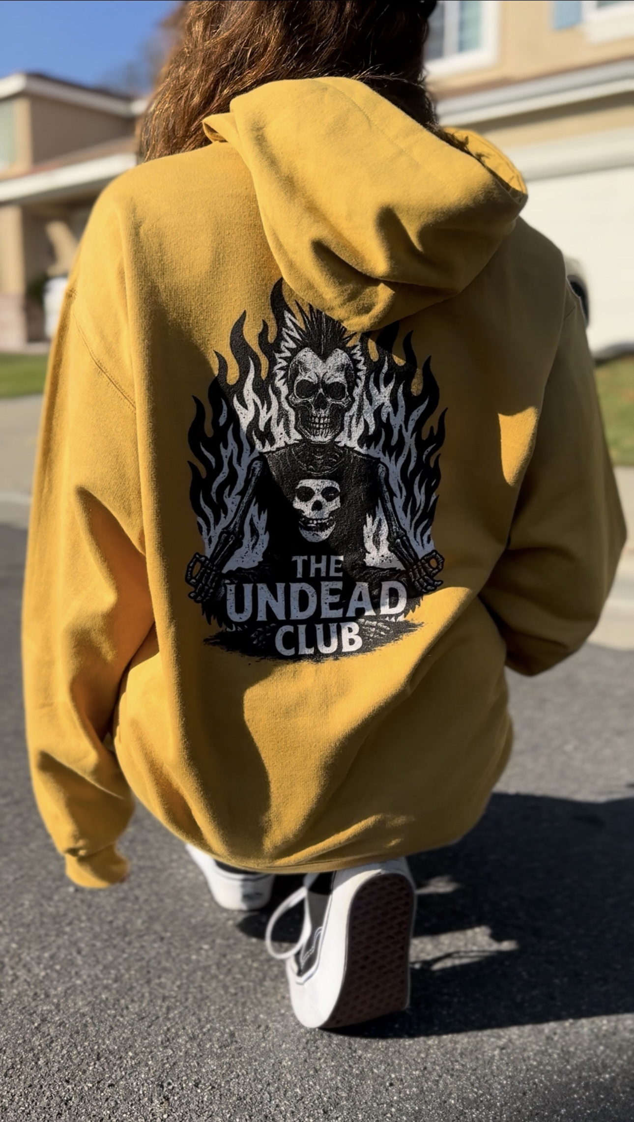 Undead Club Fleece Hoodie, Cozy Hoodie for Halloween, Unisex Casual Top, Gift for Horror Fans, Streetwear Inspired Clothing product thumbnail image