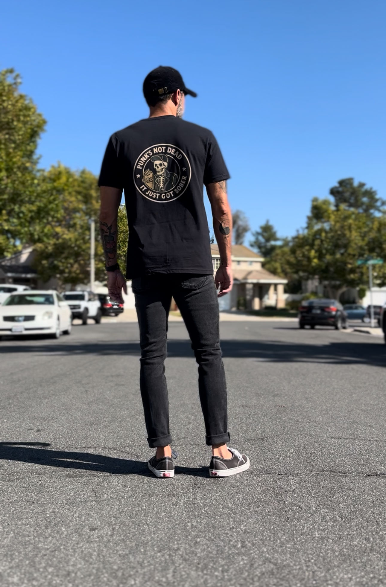 Unisex Punks Not Dead Vintage T-Shirt, Alternative Fashion Tee, Perfect for Music Lovers, Halloween or Casual Celebrations, Graphic Tee product thumbnail image