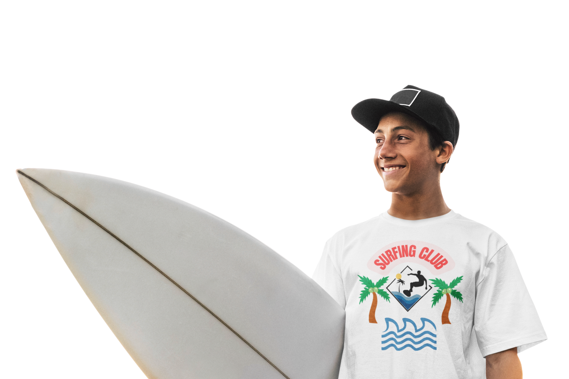 Surfing Club T-Shirt with Tropical Vibes, Summer Tee, Vacation Outfits, Casual Wear, Gifts for Beach Lovers, Relaxed Style