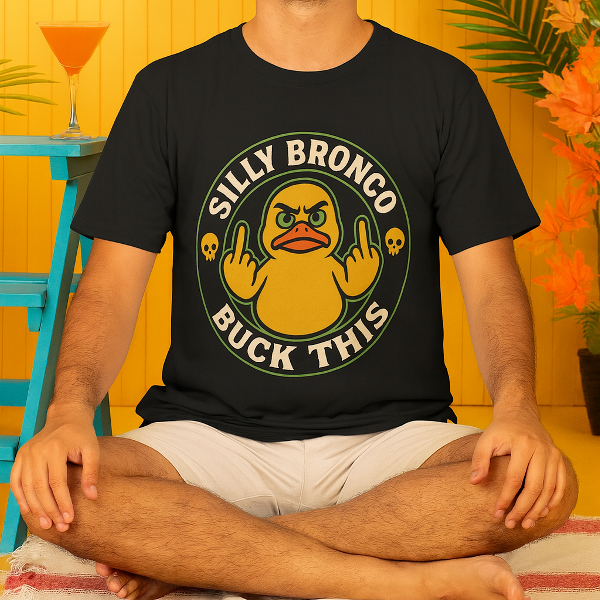 Funny Angry Duck “Silly Bronco Buck This” T-Shirt – Bold Jeep Humor Tee for Sarcastic Attitude product thumbnail image