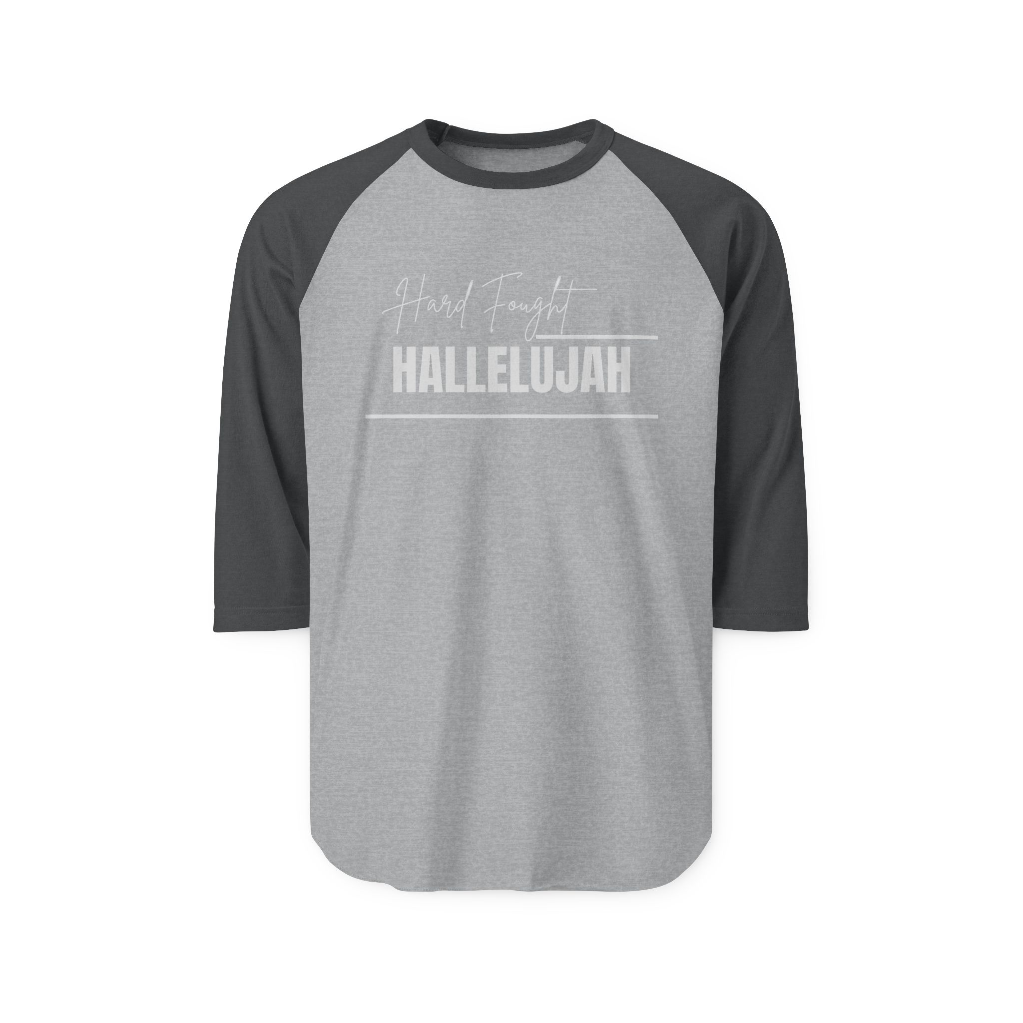 Hallelujah Raglan Shirt, Unisex Three-Quarter Sleeve Tee, Faith-Based Apparel for Celebrations, Gifts, Christian T-Shirt, Casual Wear product thumbnail image