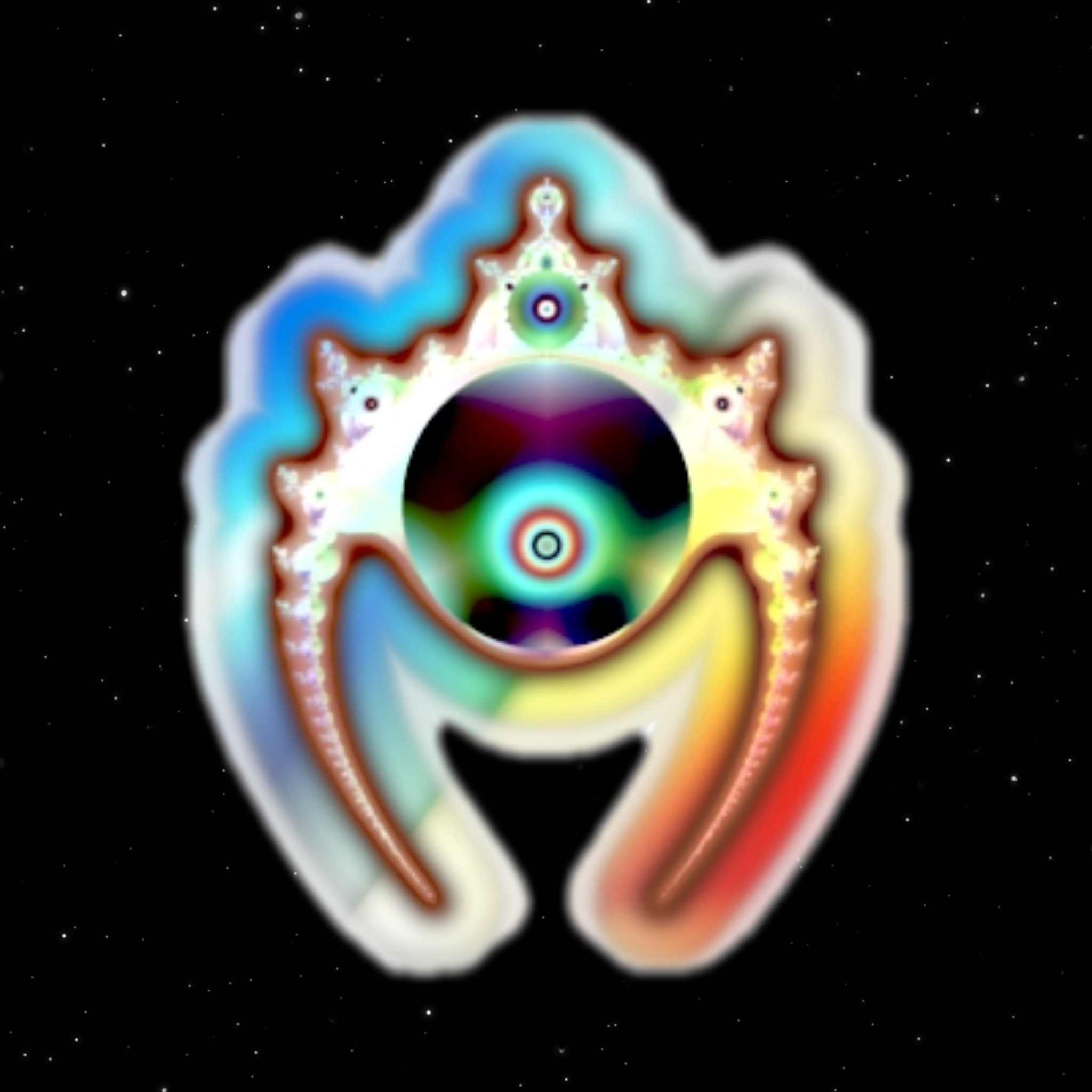 Holographic Sticker - 'Fractal Crab Bubble',  Fractal Sticker, Collectable, Cosmic Sticker Art for Skateboards, Laptops, Water Bottles, Gifts, Festivals, Bands, Collectable