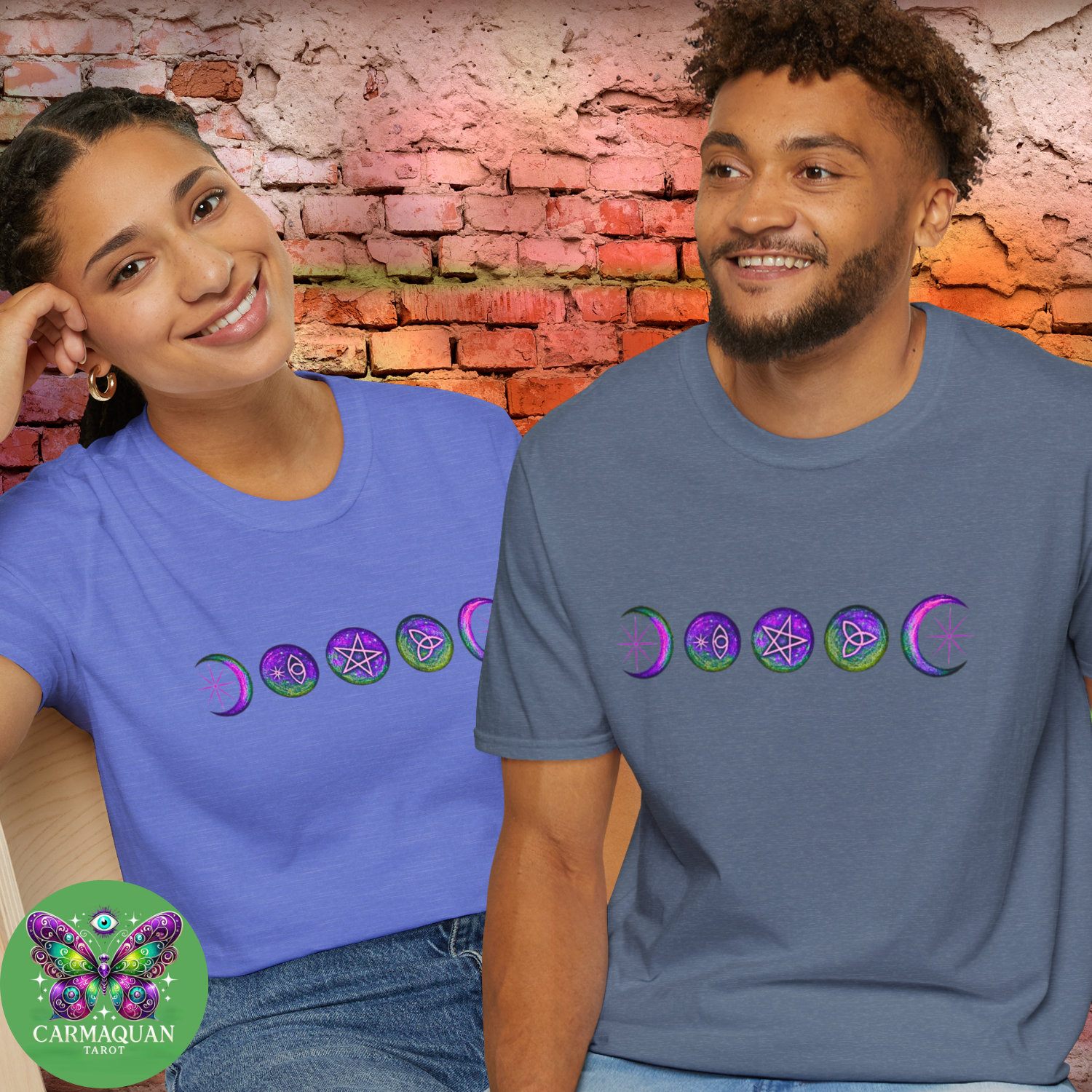 Mystical Moon Phase Tee – Boho Celestial Graphic Shirt, Witchy Unisex Softstyle, Astrology Gift product thumbnail image