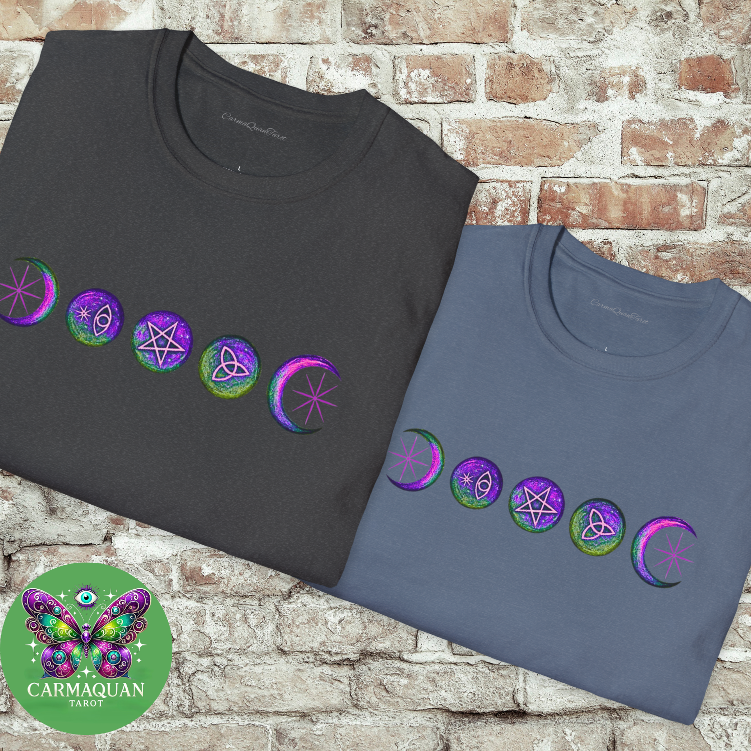 Mystical Moon Phase Tee – Boho Celestial Graphic Shirt, Witchy Unisex Softstyle, Astrology Gift product thumbnail image
