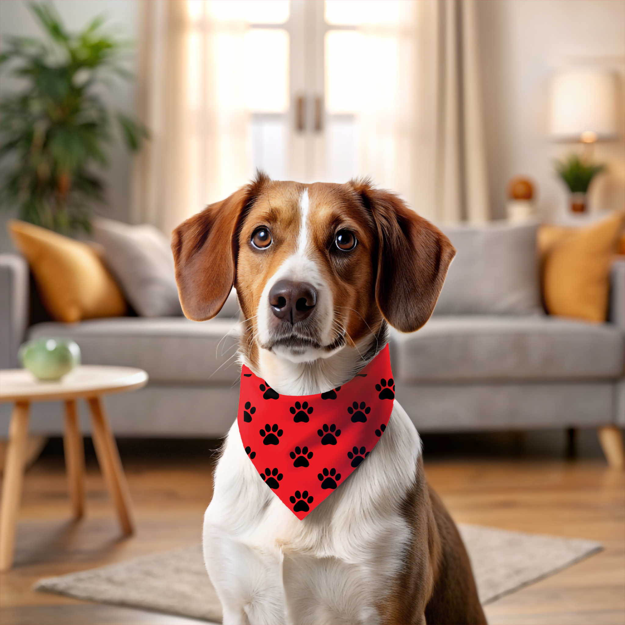 Pet Bandana -Red &amp; Paws
