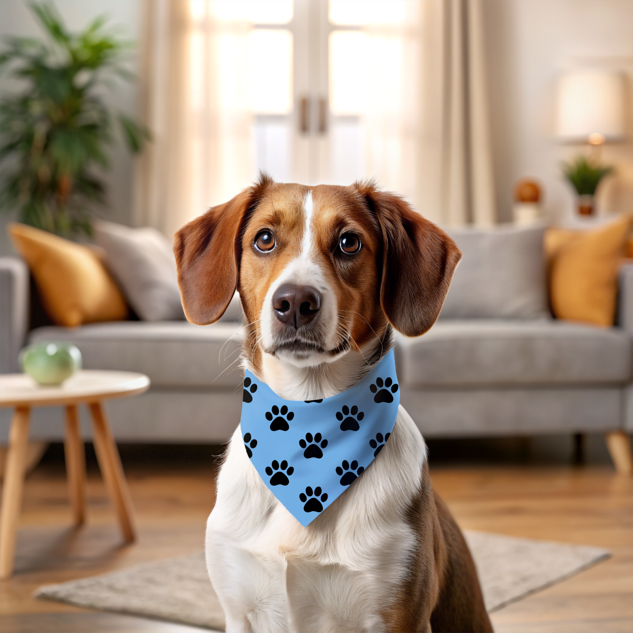 Pet Bandana -Light Blue & Paws product thumbnail image Pet Bandana -Light Blue & Paws product thumbnail image
