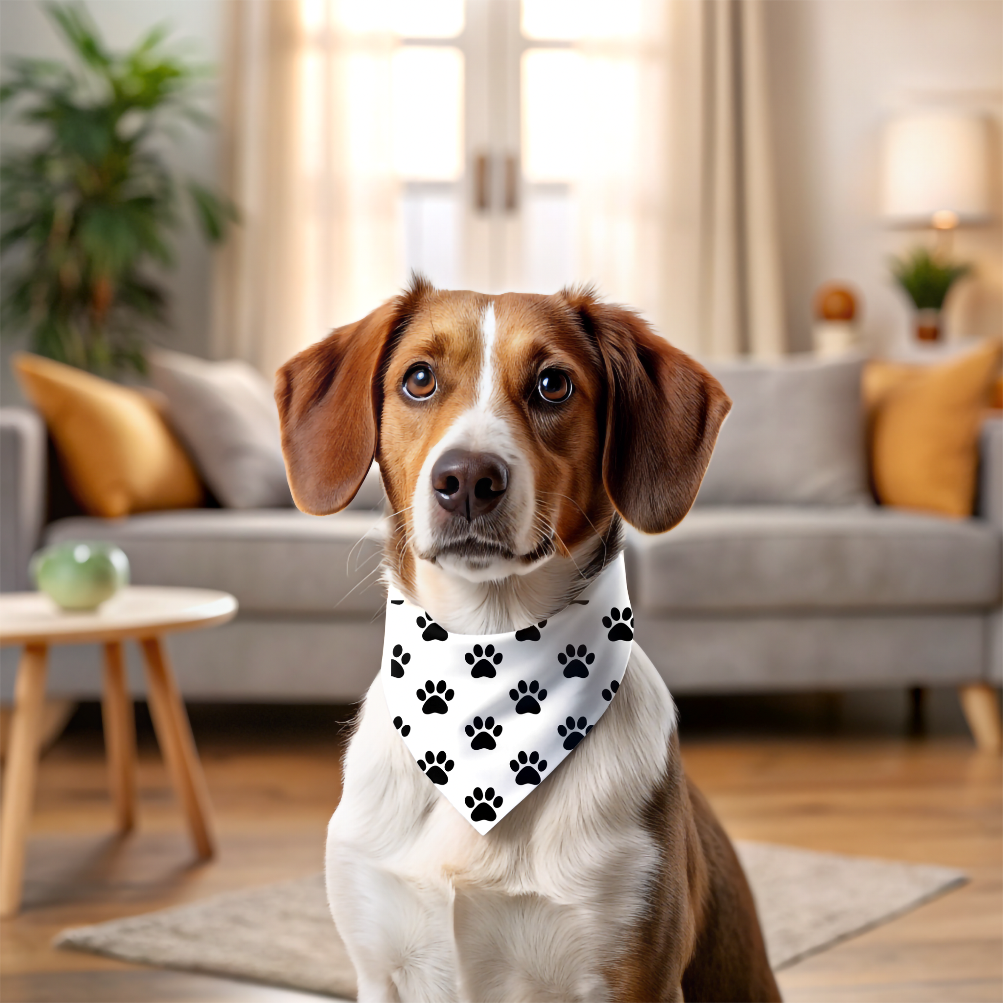 Pet Bandana -White & Paws Pet Bandana -White & Paws