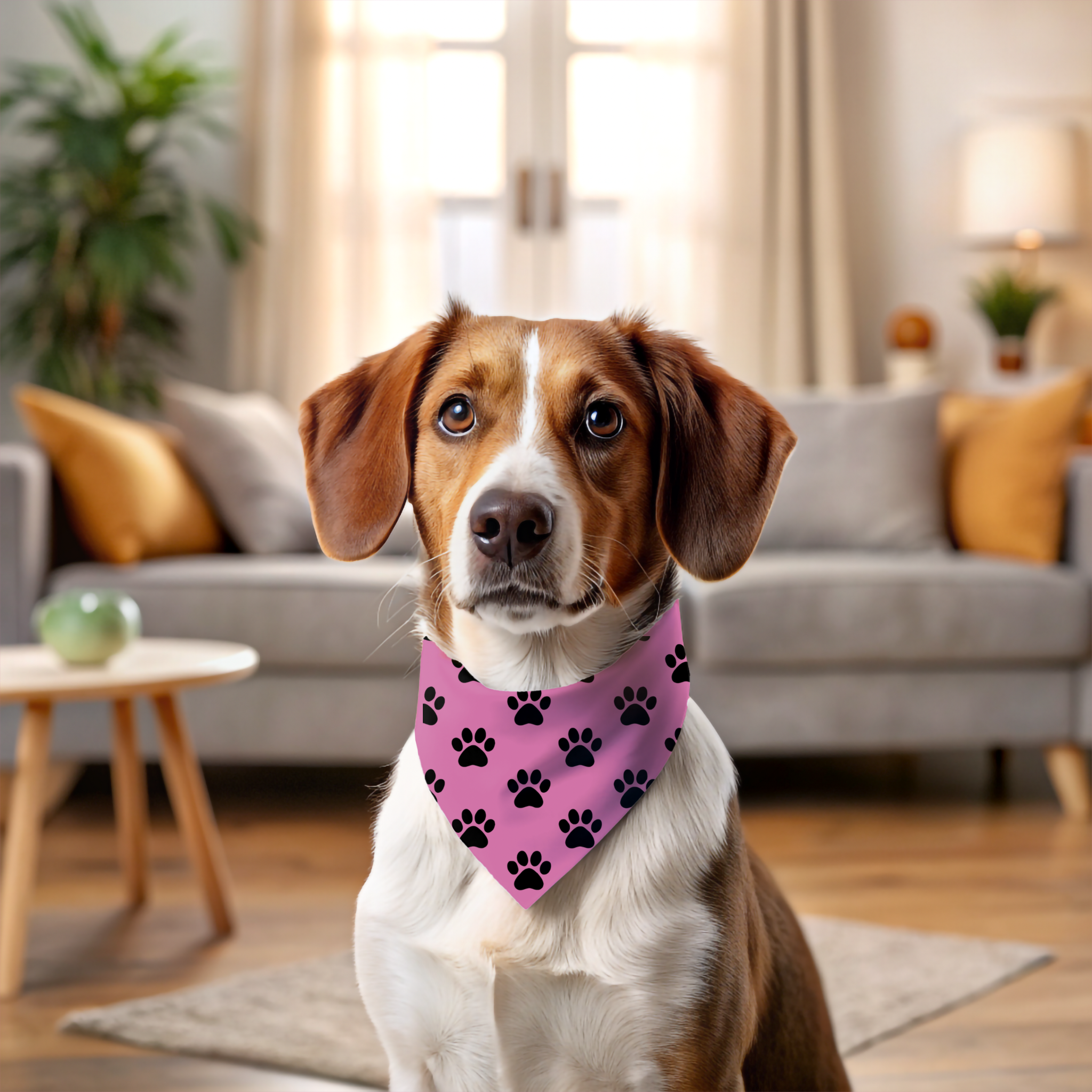 Pet Bandana -Light Pink & Paws Pet Bandana -Light Pink & Paws