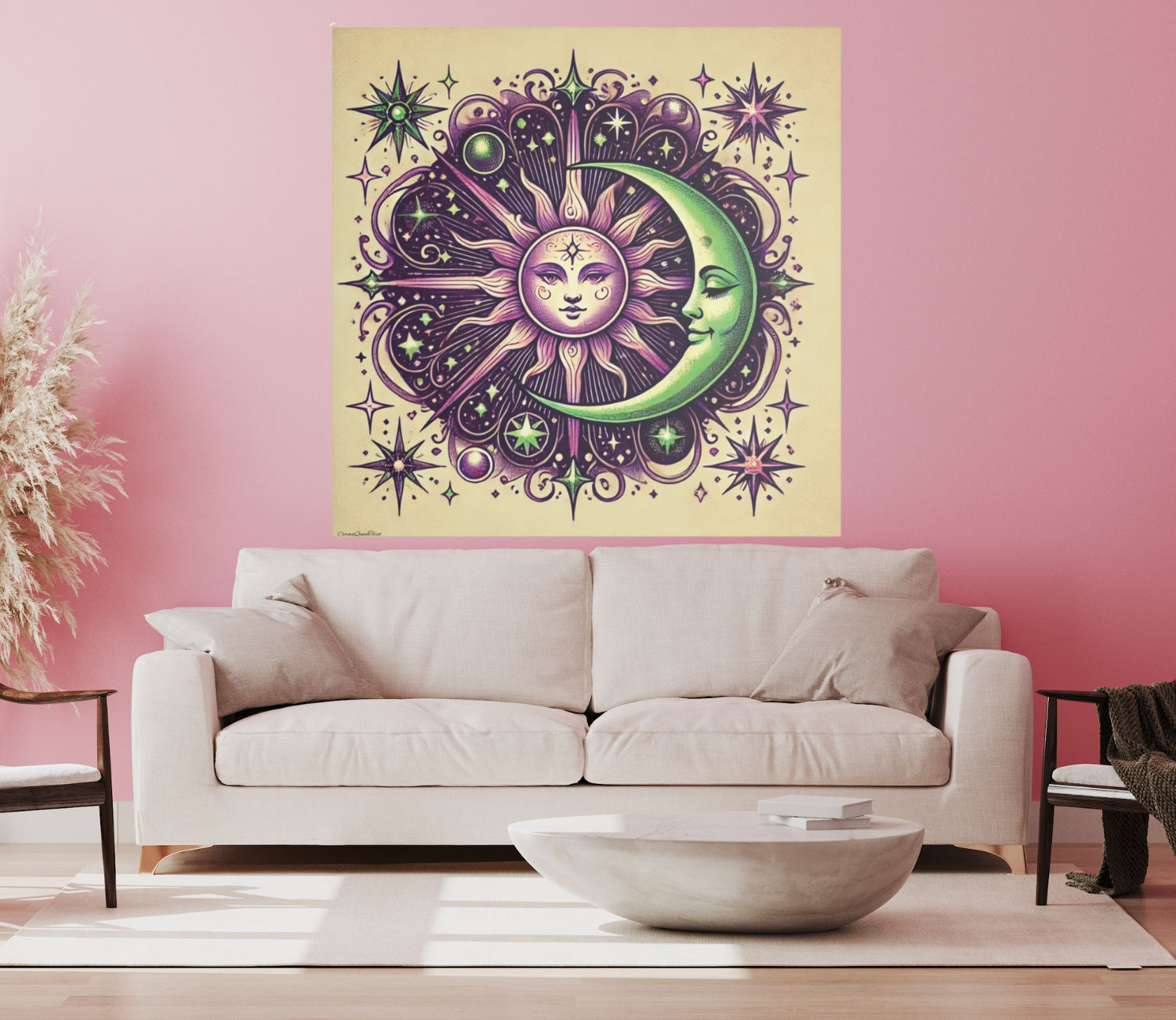 Cosmic Sun and Moon Canvas Print – Celestial Wall Art, Astrology Decor, Boho Spiritual Home Gift product thumbnail image Cosmic Sun and Moon Canvas Print – Celestial Wall Art, Astrology Decor, Boho Spiritual Home Gift product thumbnail image