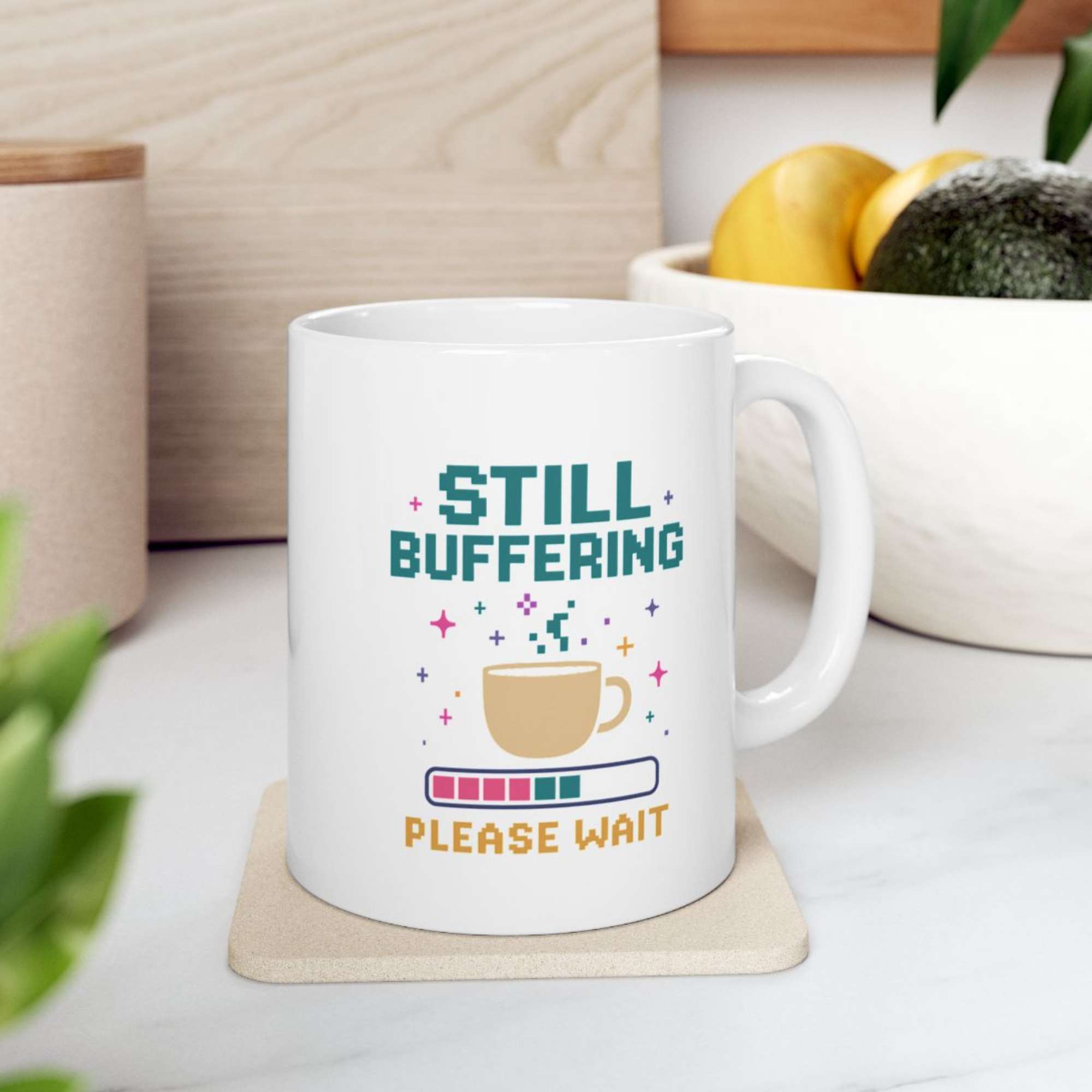 Still Buffering Please Wait Coffee Mug | Funny Tech Geek Gift | White Ceramic Mug 11oz And 15oz | Humor Office Cup for Gamers And Coders product thumbnail image