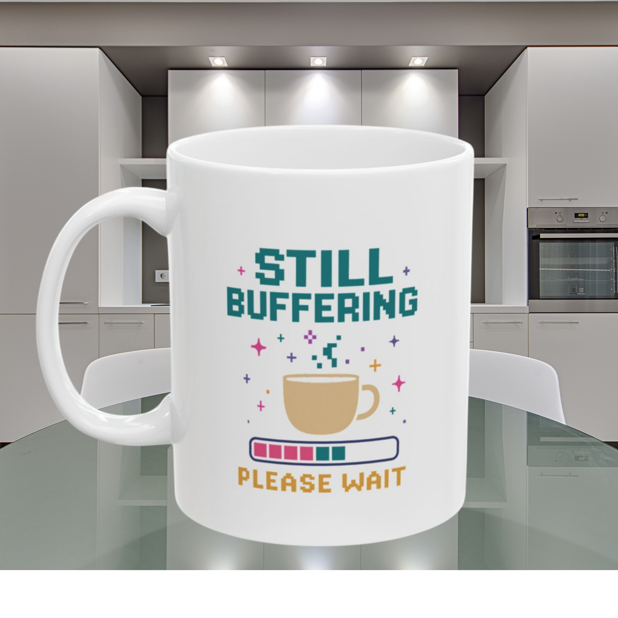 Still Buffering Please Wait Coffee Mug | Funny Tech Geek Gift | White Ceramic Mug 11oz And 15oz | Humor Office Cup for Gamers And Coders product thumbnail image
