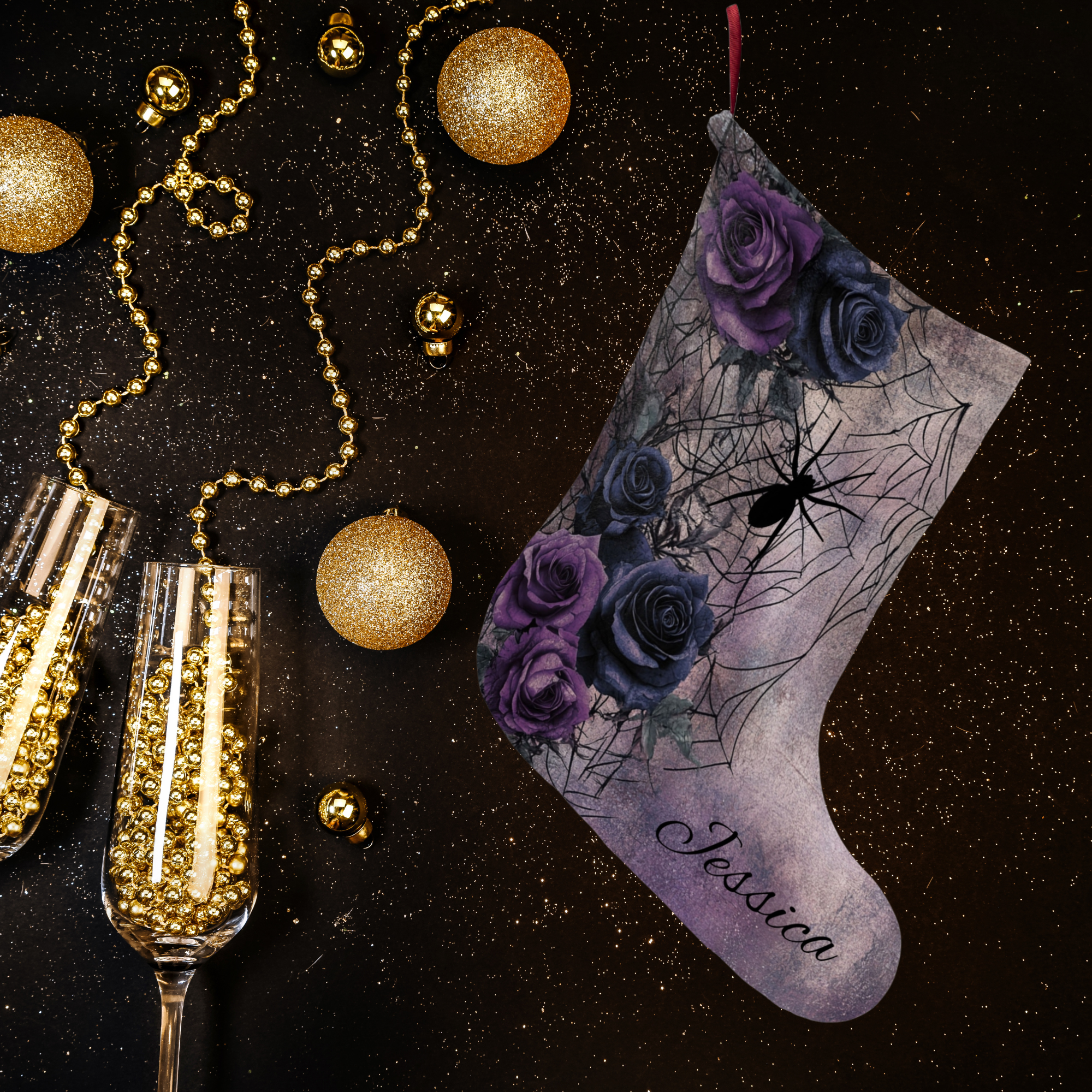 Personalized Gothic Roses Stocking product thumbnail image