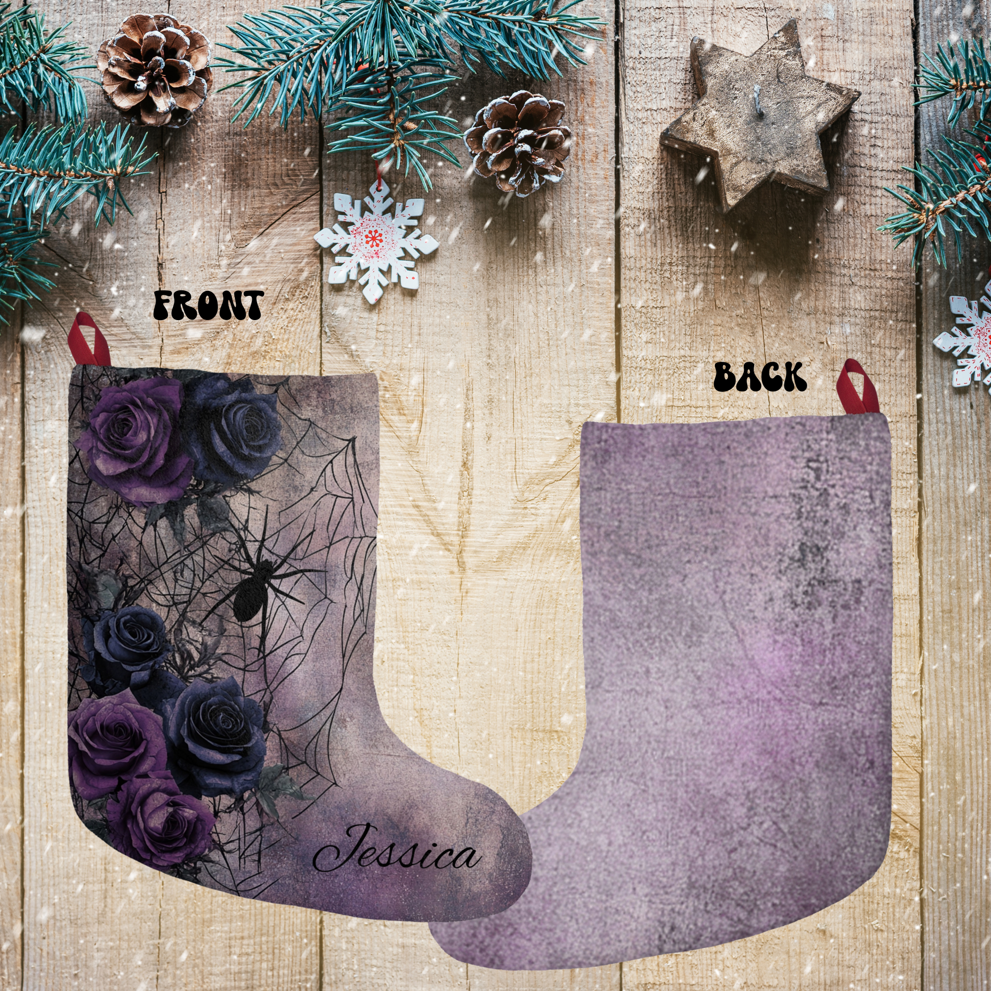 Personalized Gothic Roses Stocking product thumbnail image