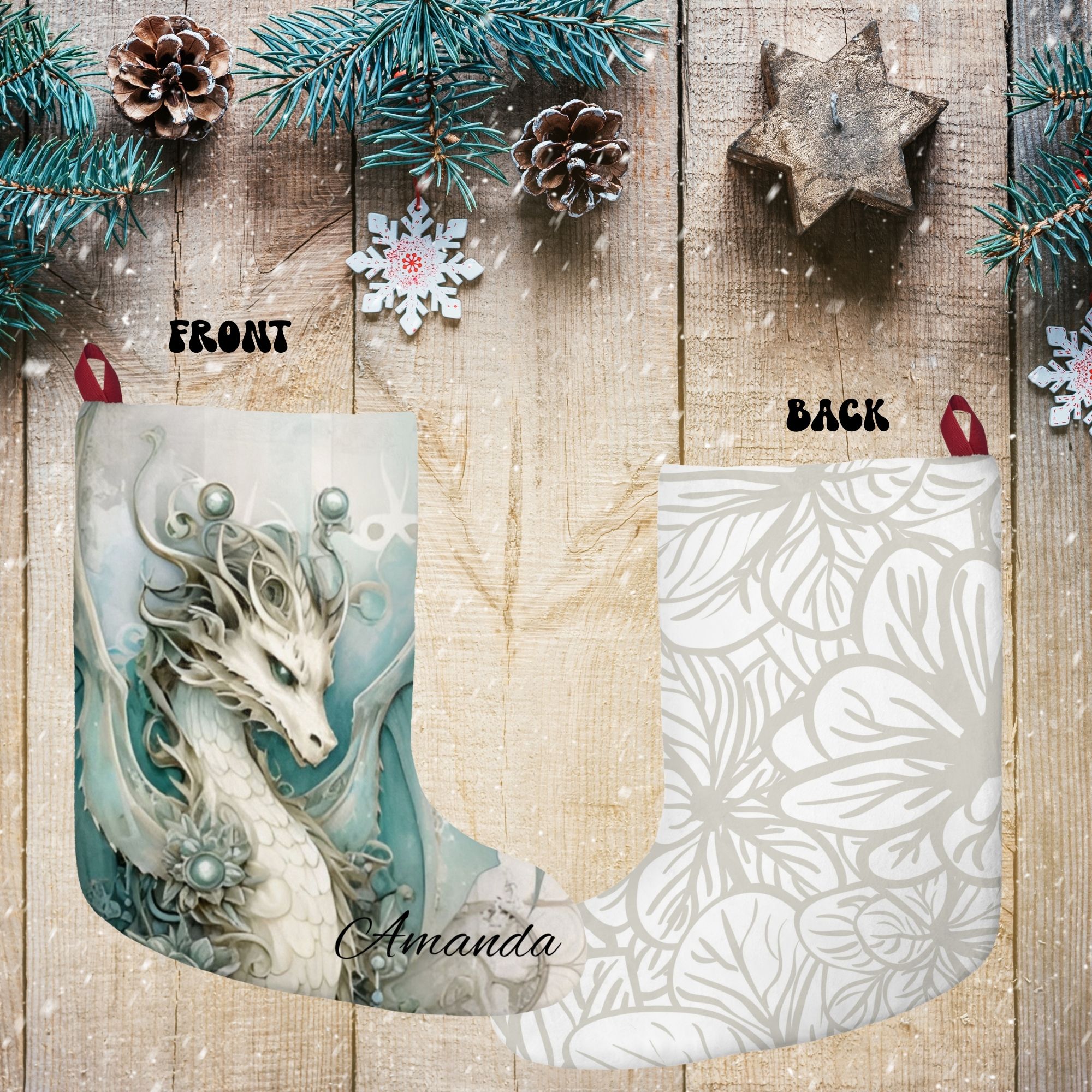 Snow Dragon Christmas Stocking product thumbnail image