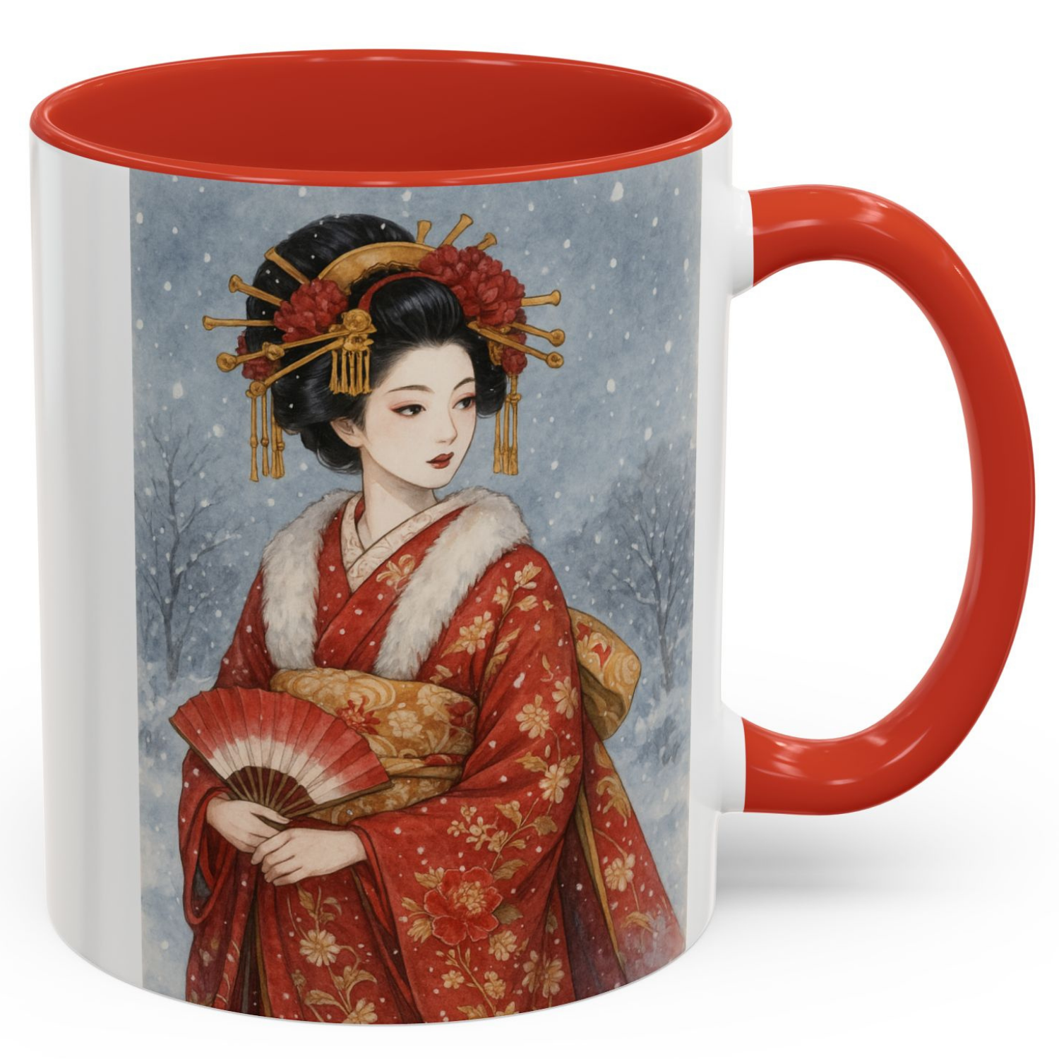  Elegant Japanese Geisha Mug – Kimono Art Coffee Cup, Asian Inspired Gift for Christmas, Holidays &amp; Birthdays (11oz / 15oz)
