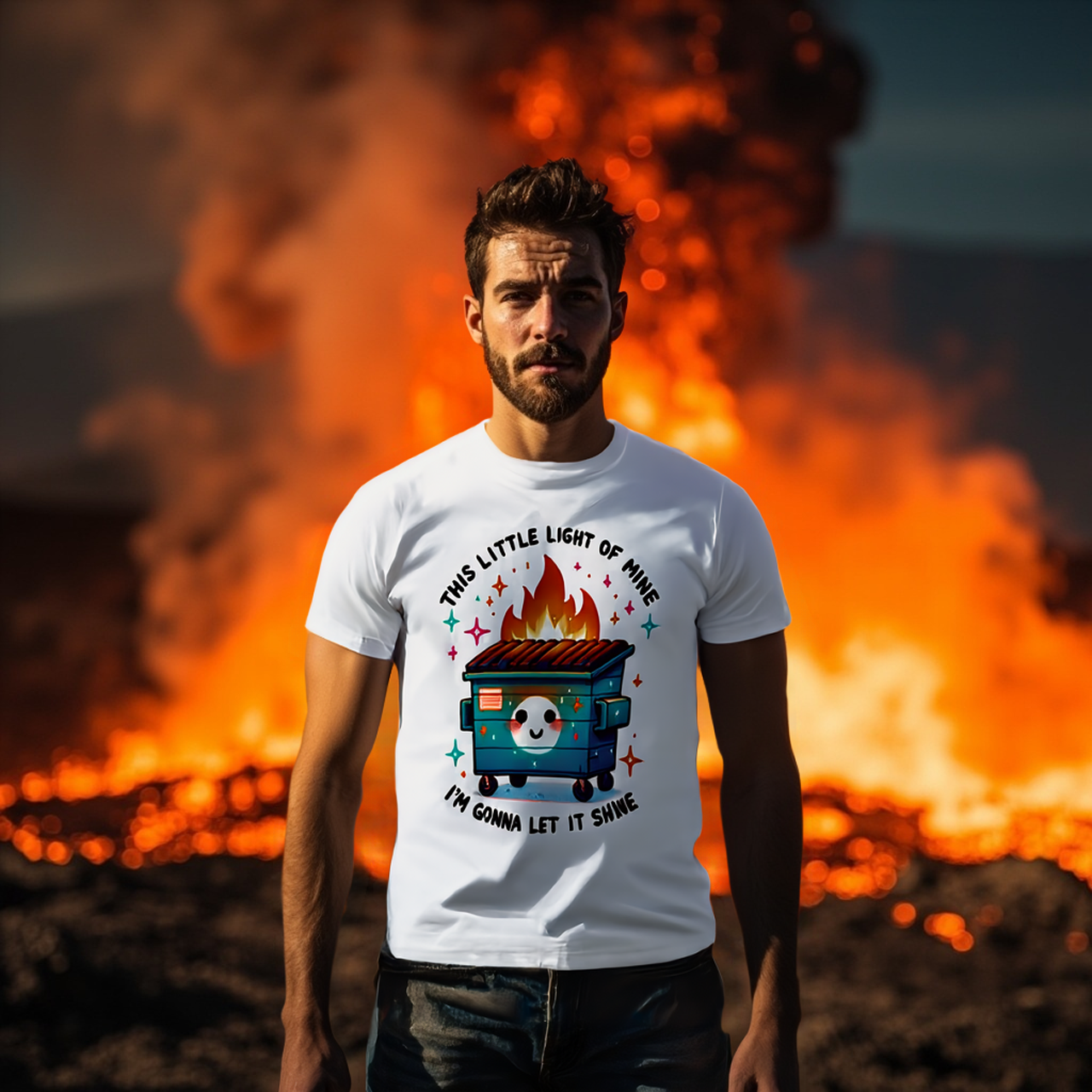 Unisex Tee This Little Light of Mine I'm Gonna Let It Shine Dumpster Fire Sarcasm